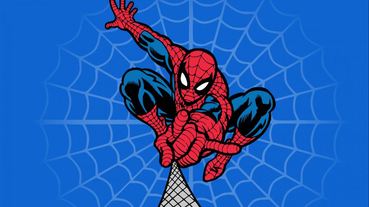 Spiderman akiruka angani Picha ya Ukuta