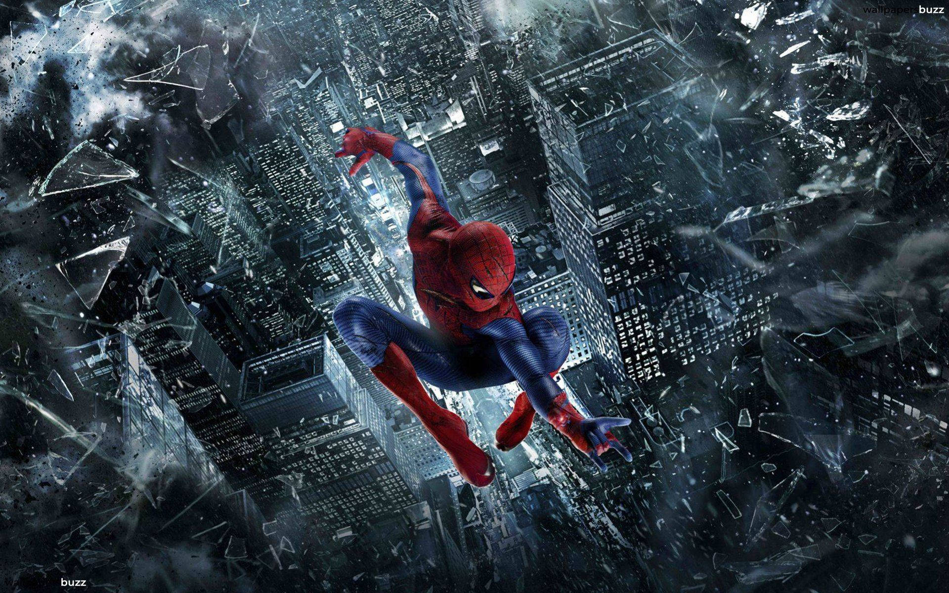 Spiderman akivunja dirisha Picha ya Ukuta