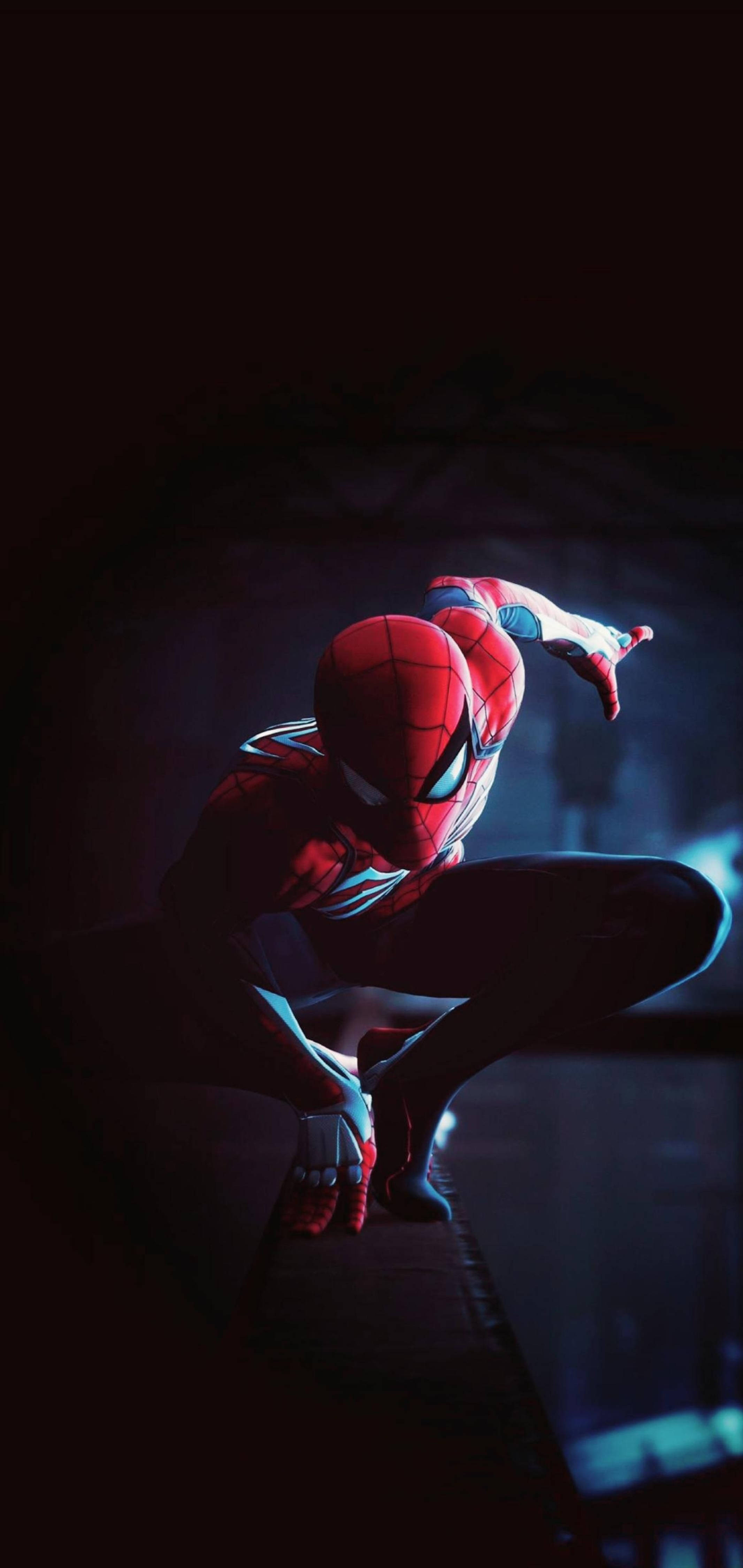 Spiderman Mkao wa Kipekee wa Punch Hole 4K Picha ya Ukuta