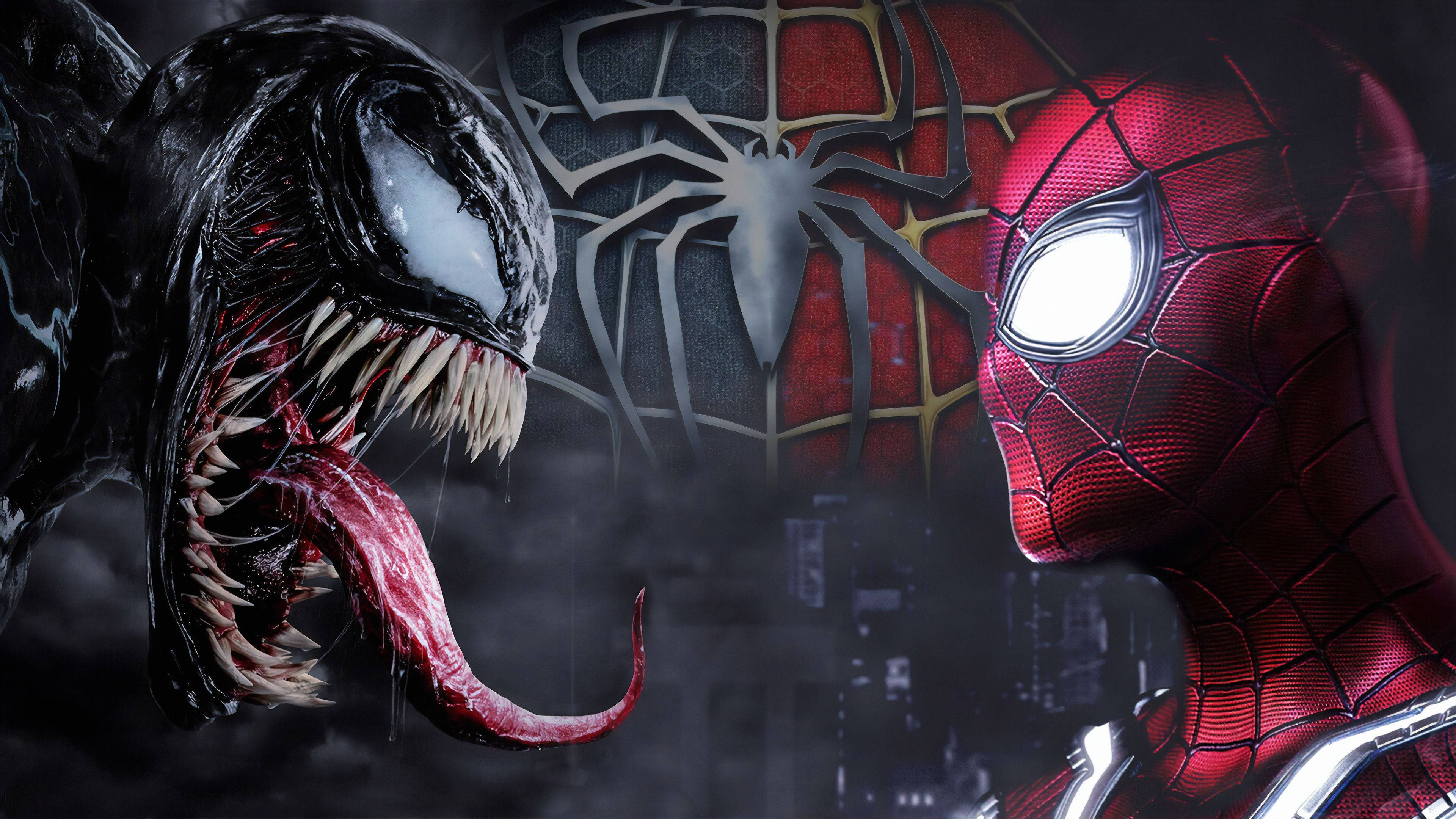 Spiderman na Venom, Wahusika Wawili Wanaopendwa Lakini Wanaopingana wa Marvel Picha ya Ukuta