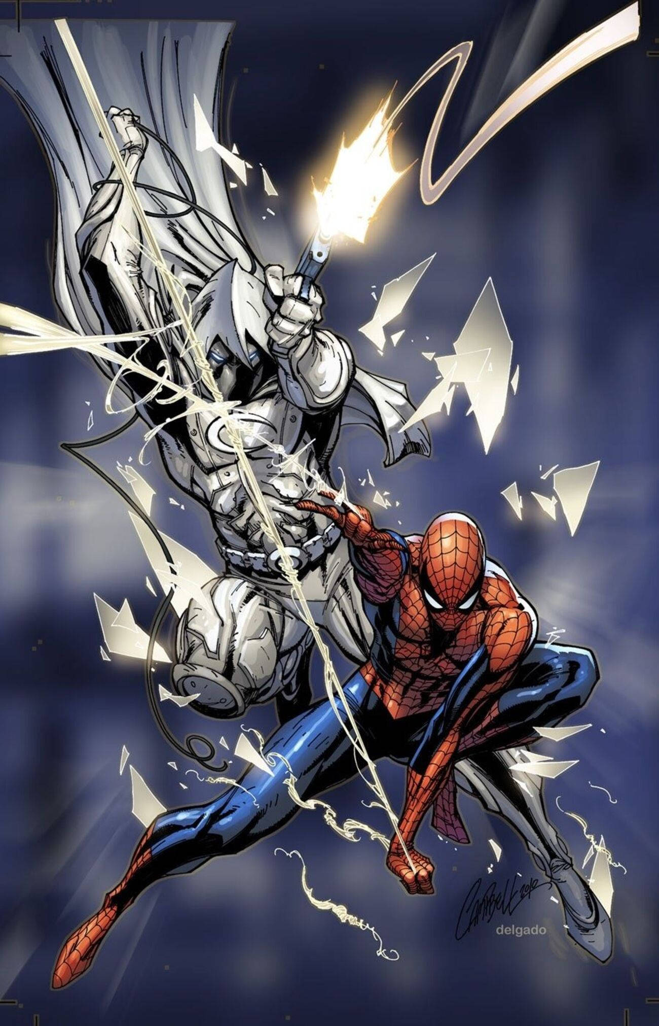 Spiderman X Moon Knight Phone Picha ya Ukuta