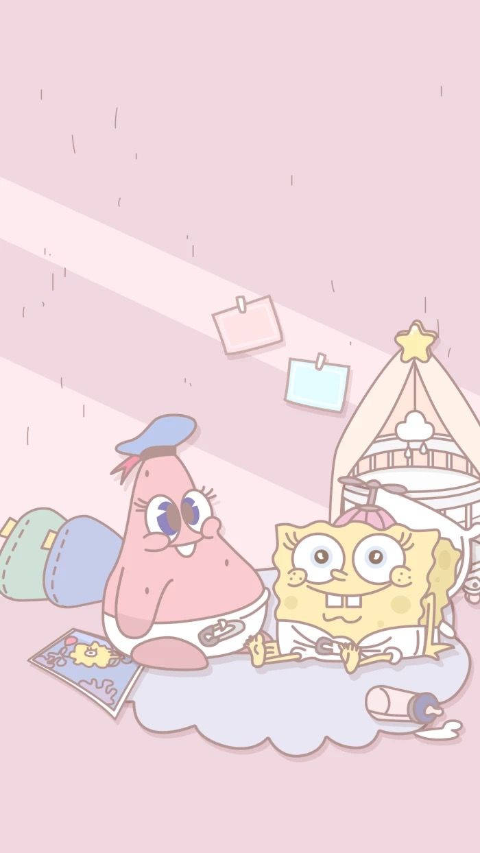 SpongeBob na Patrick Aesthetic Laini Picha ya Ukuta