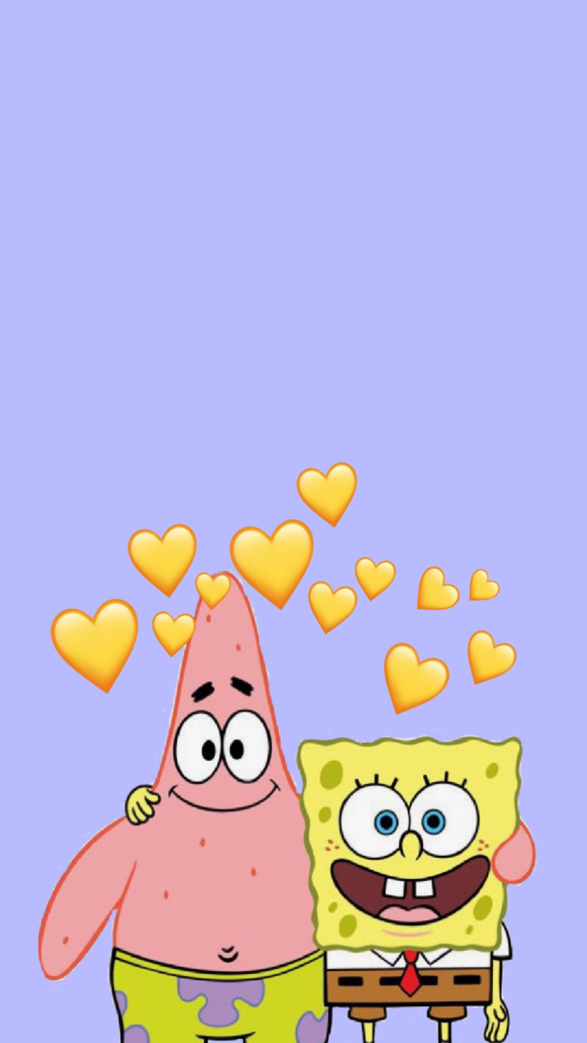 SpongeBob na Patrick wa Rangi ya Samawati Mwepesi Picha ya Ukuta