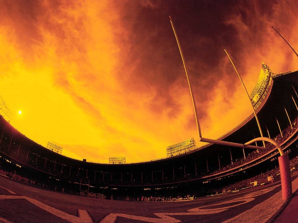 Sports Field Fiery Sky Picha ya Ukuta