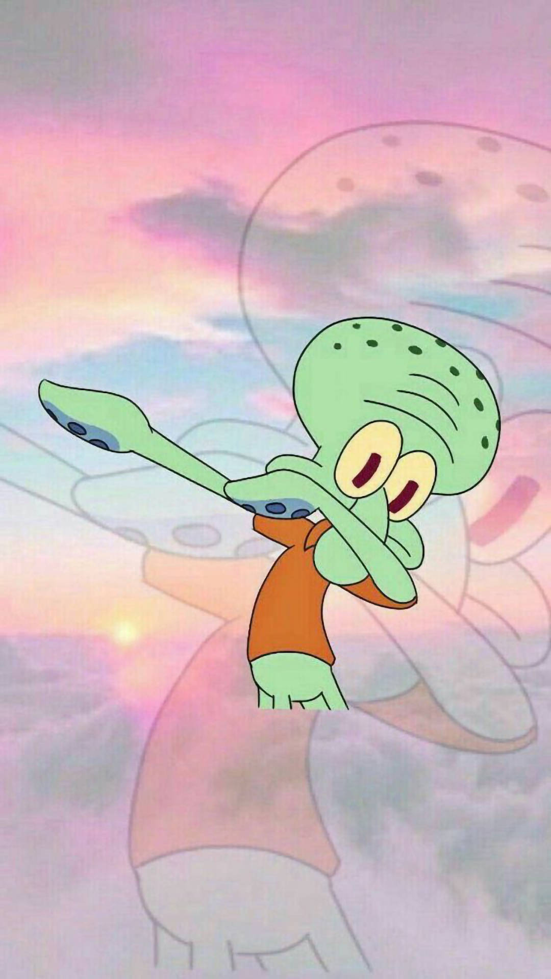 Squidward Dabbing Mrembo na Mcheshi Picha ya Ukuta