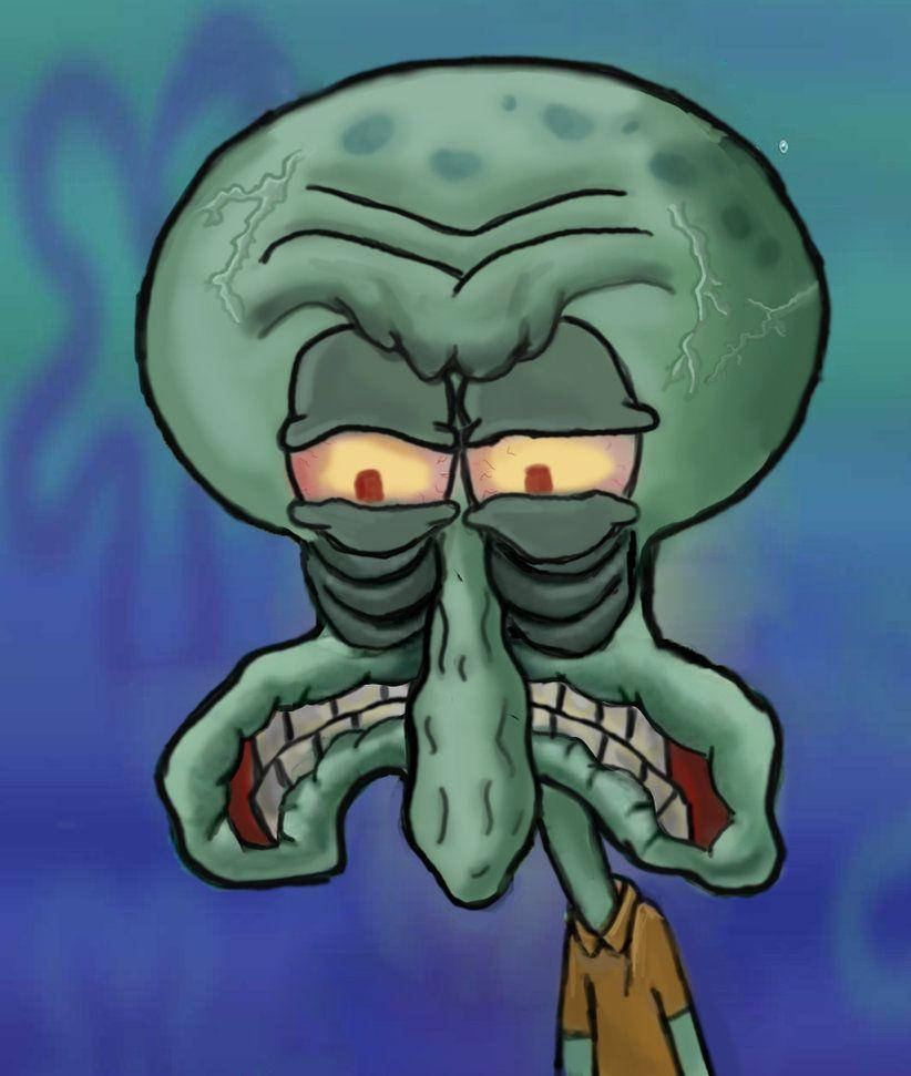 Squidward Tentacles Raging Picha ya Ukuta