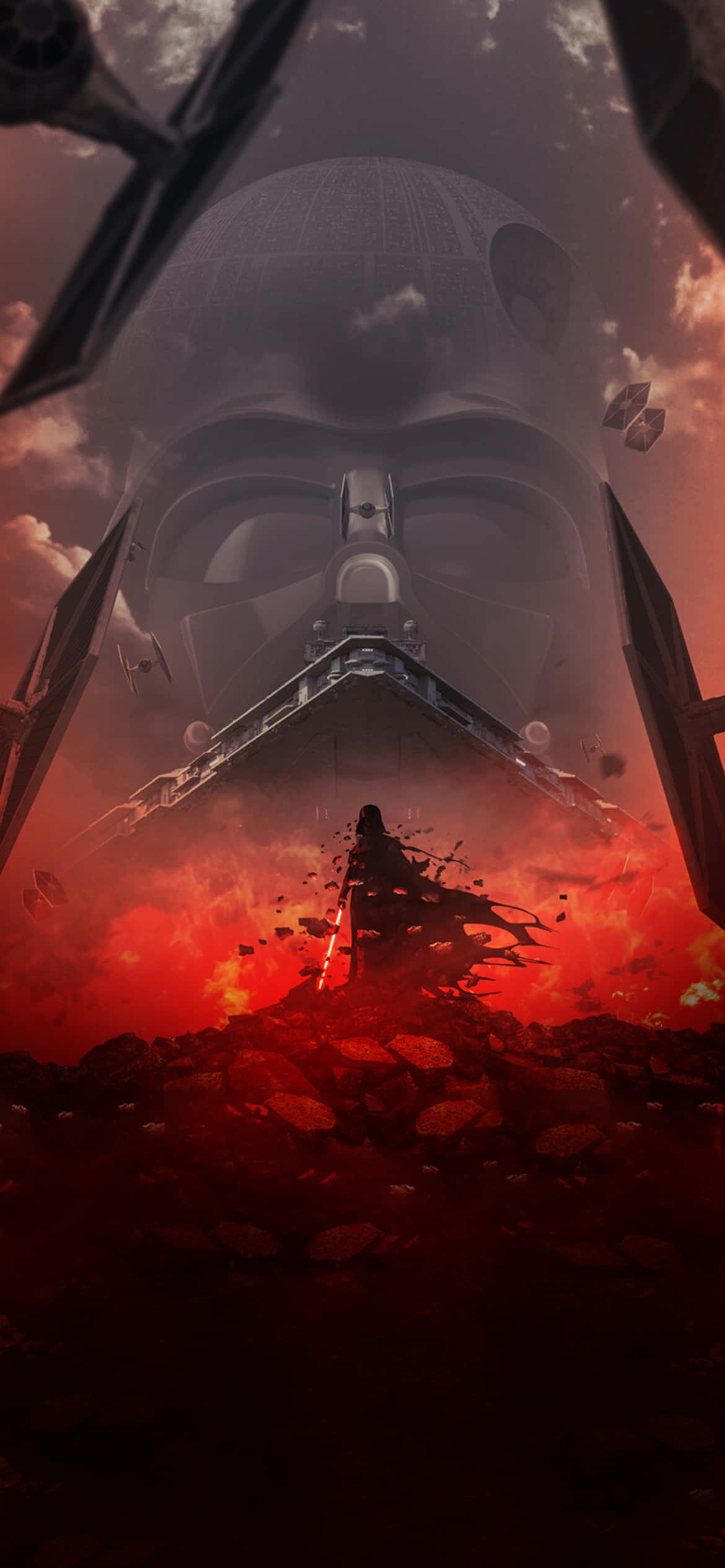 Star Wars Darth Vader Silhouette Picha ya Ukuta