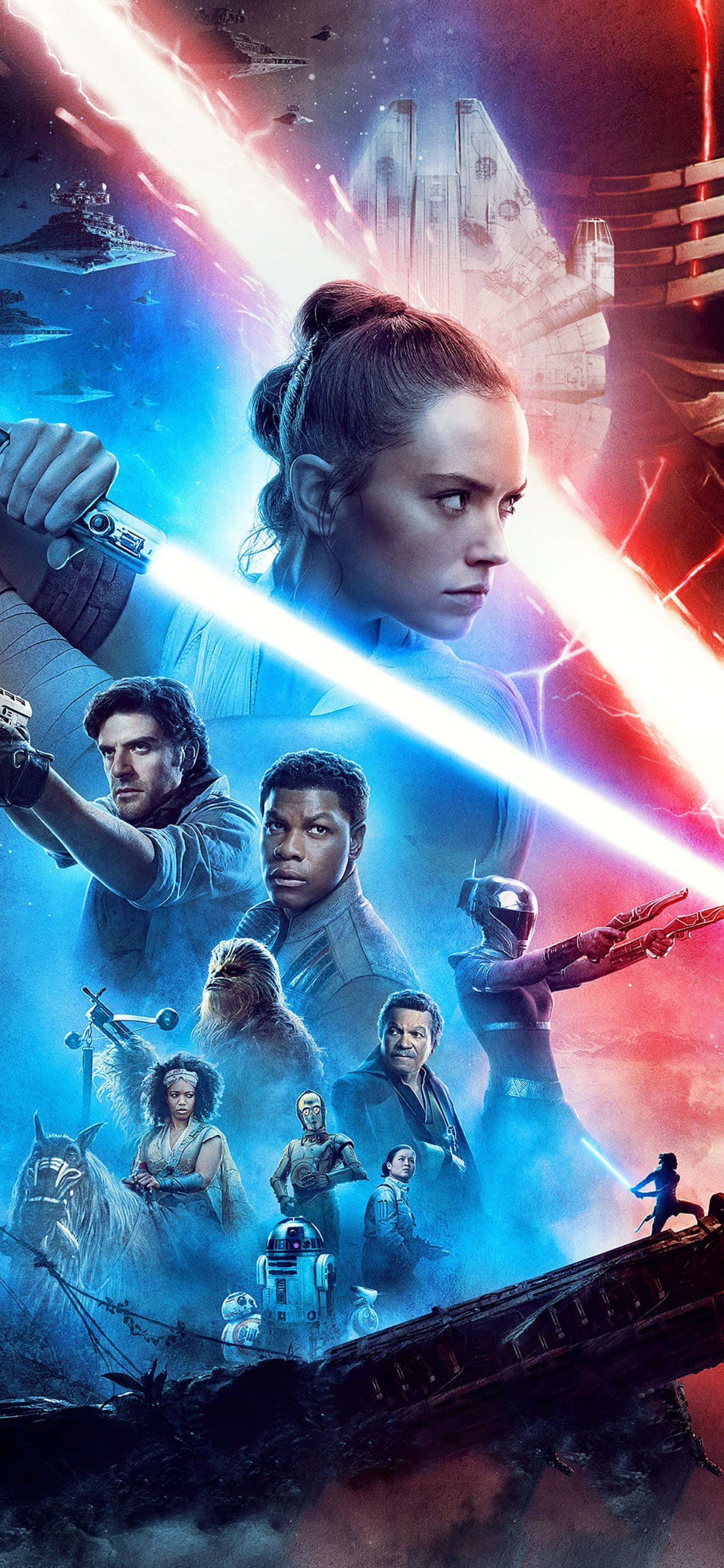 Star Wars Rey And Companions Background Picha ya Ukuta