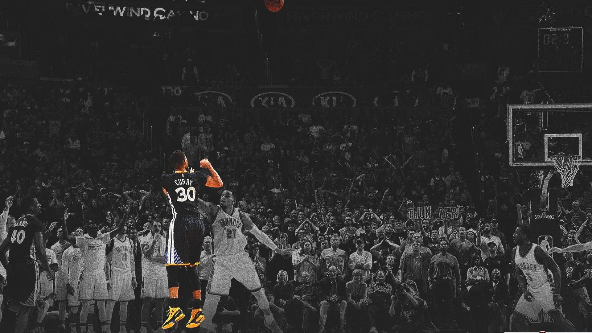 Stephen Curry NBA Dawati Iliyopunguzwa Rangi Picha ya Ukuta