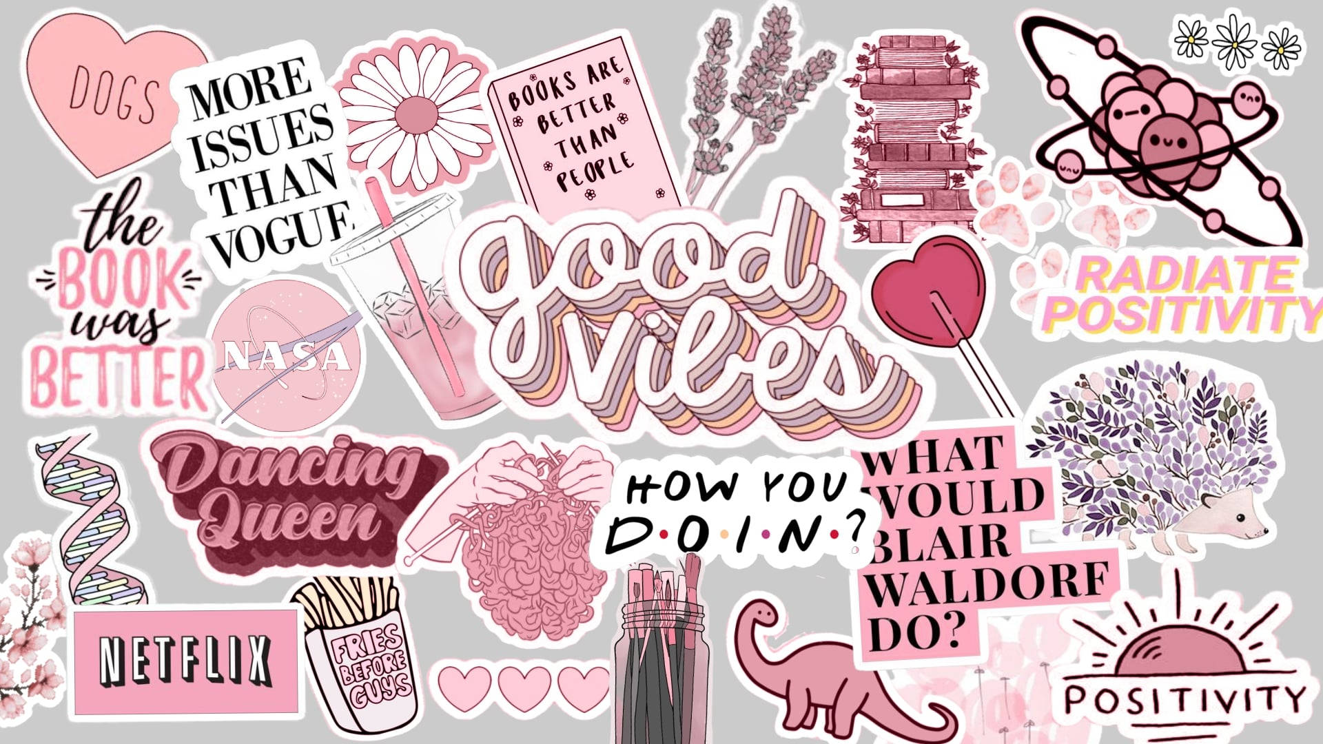 Sticker Collage Kutoka Pinterest Laptop Picha ya Ukuta