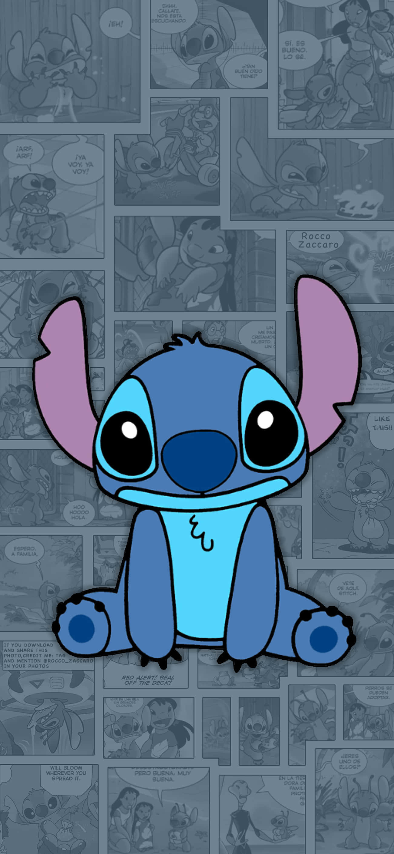 Stitch in Paradise - Captivating scenery of Stitch enjoying the view on a beautiful beach at sunset. Picha ya Ukuta