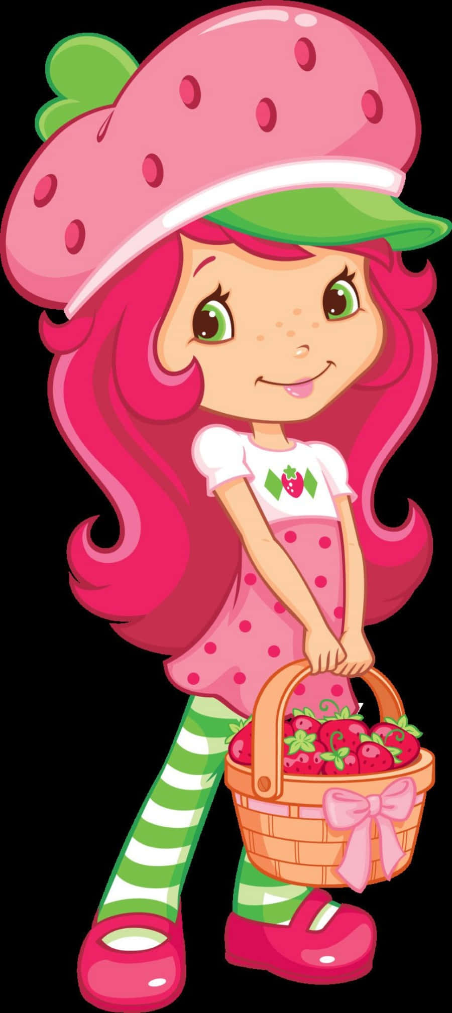 Strawberry Shortcake Inayohold Kikapu cha Strawberries Picha ya Ukuta