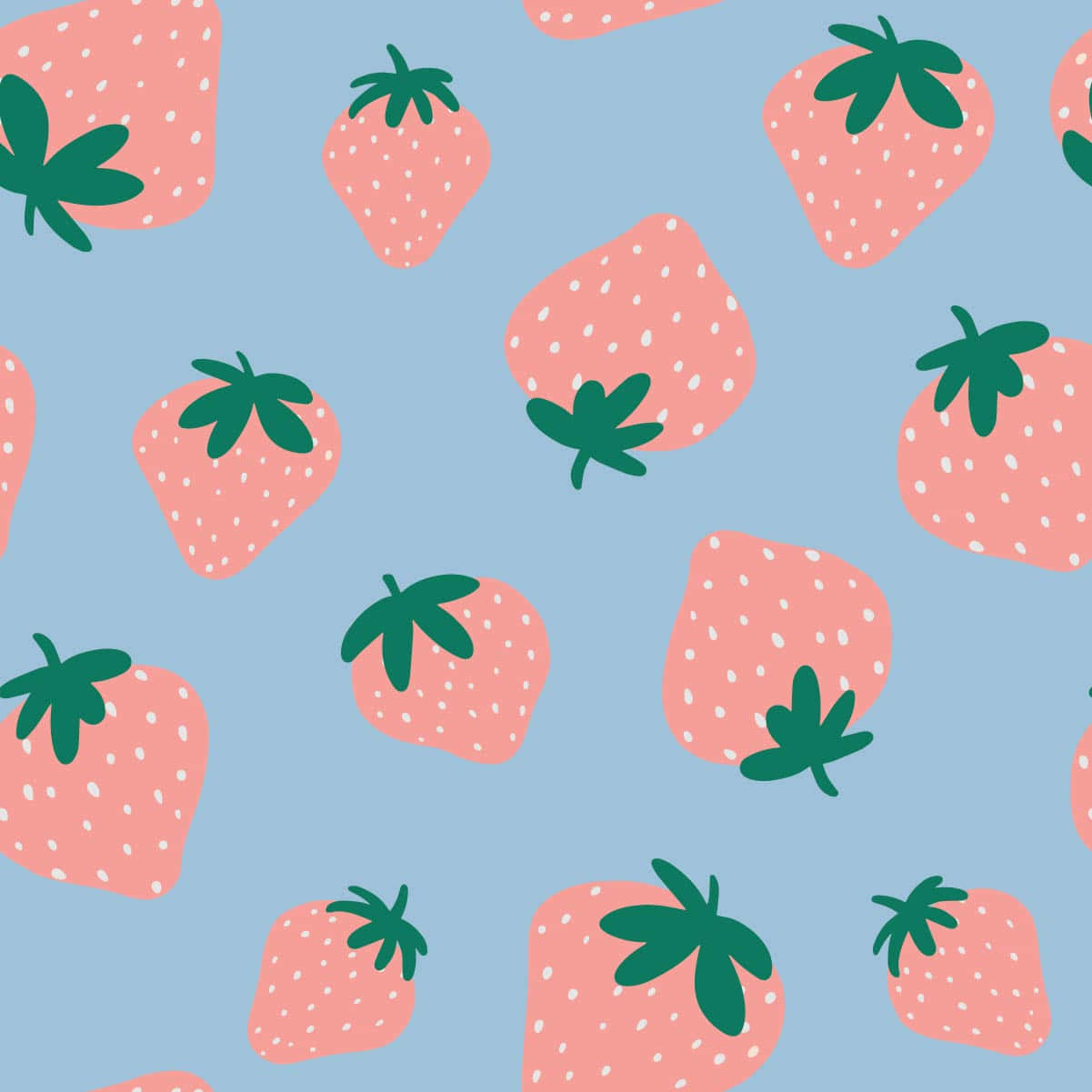Strawberry ya Pink na Bluu Pastel Picha ya Ukuta