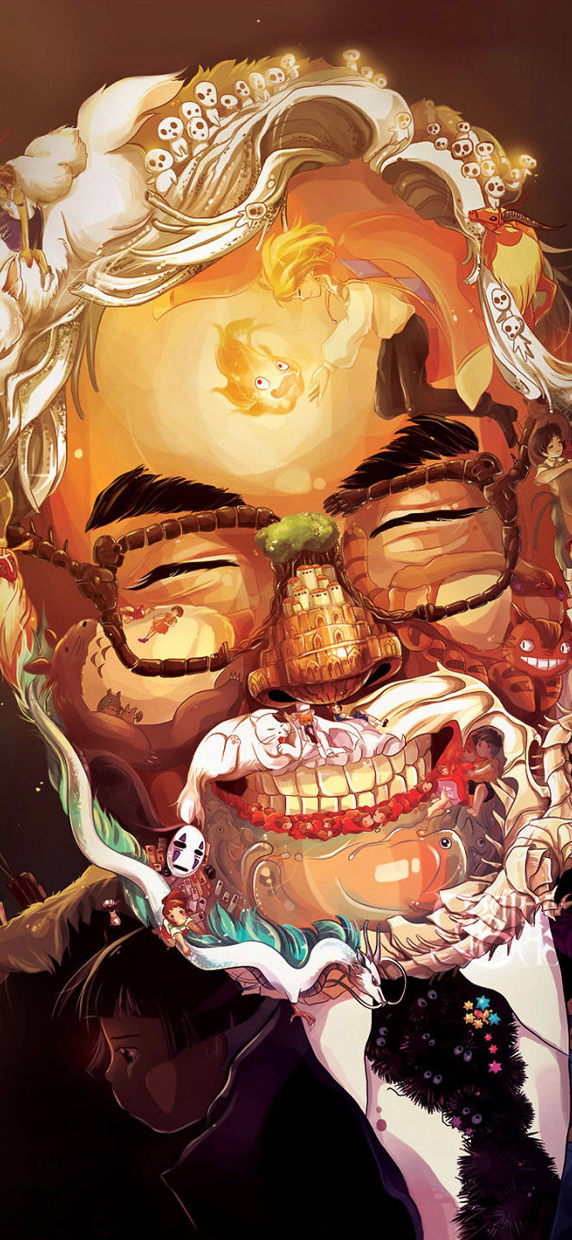 Studio Ghibli iPhone Hayao Miyazaki Art Portrait Picha ya Ukuta