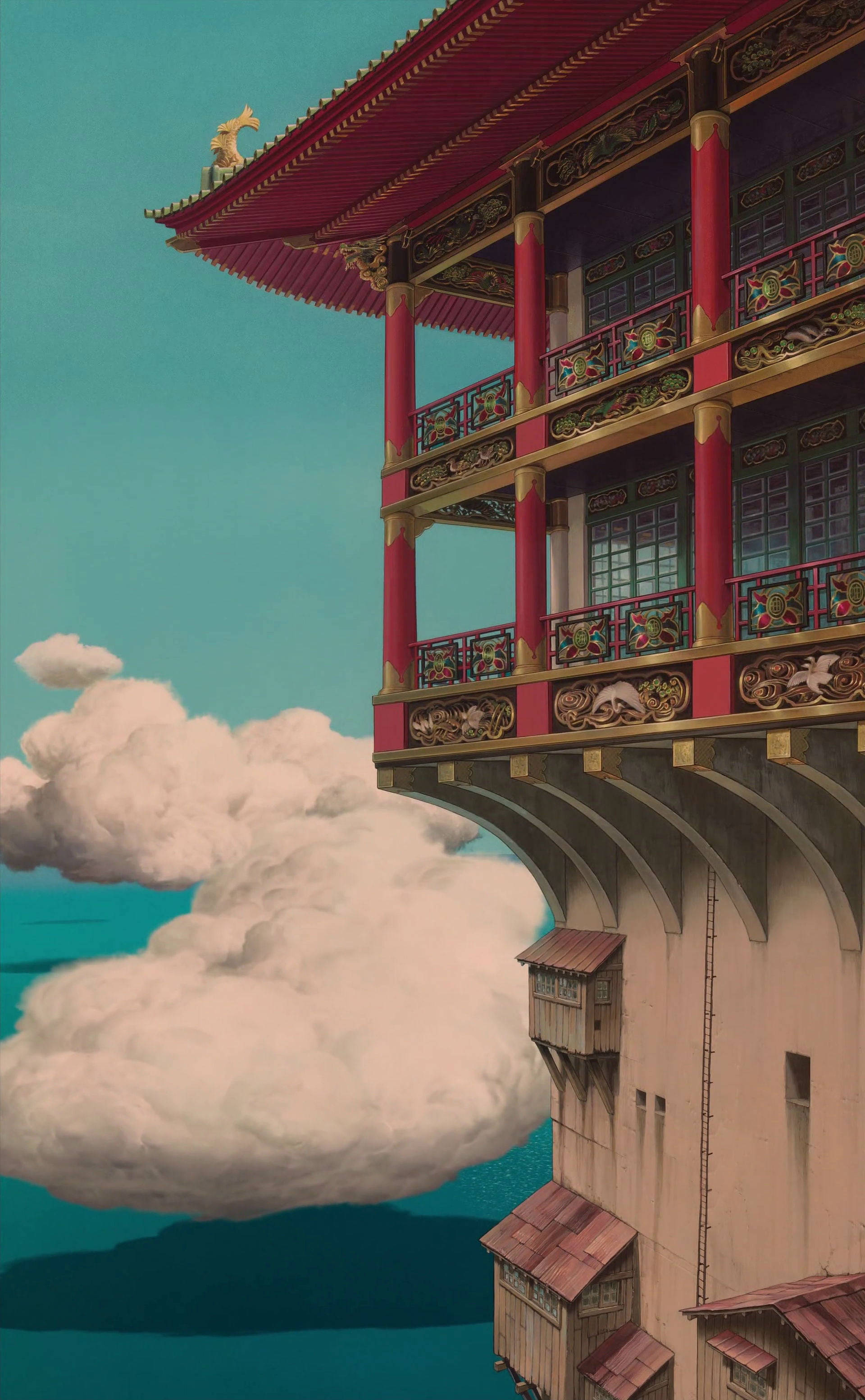Studio Ghibli Mandhari Nyumba ya Mfalme Juu ya Bahari Picha ya Ukuta