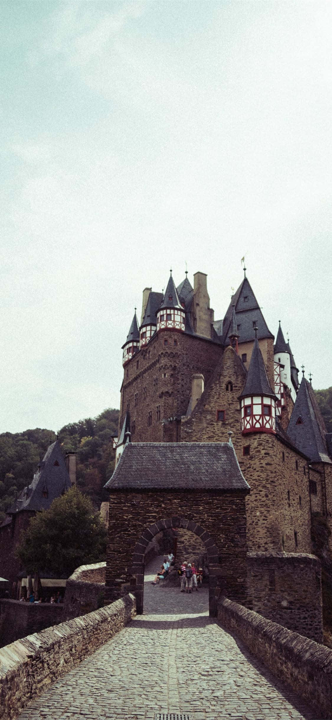 Stunning Aesthetic of a Foggy Castle Picha ya Ukuta