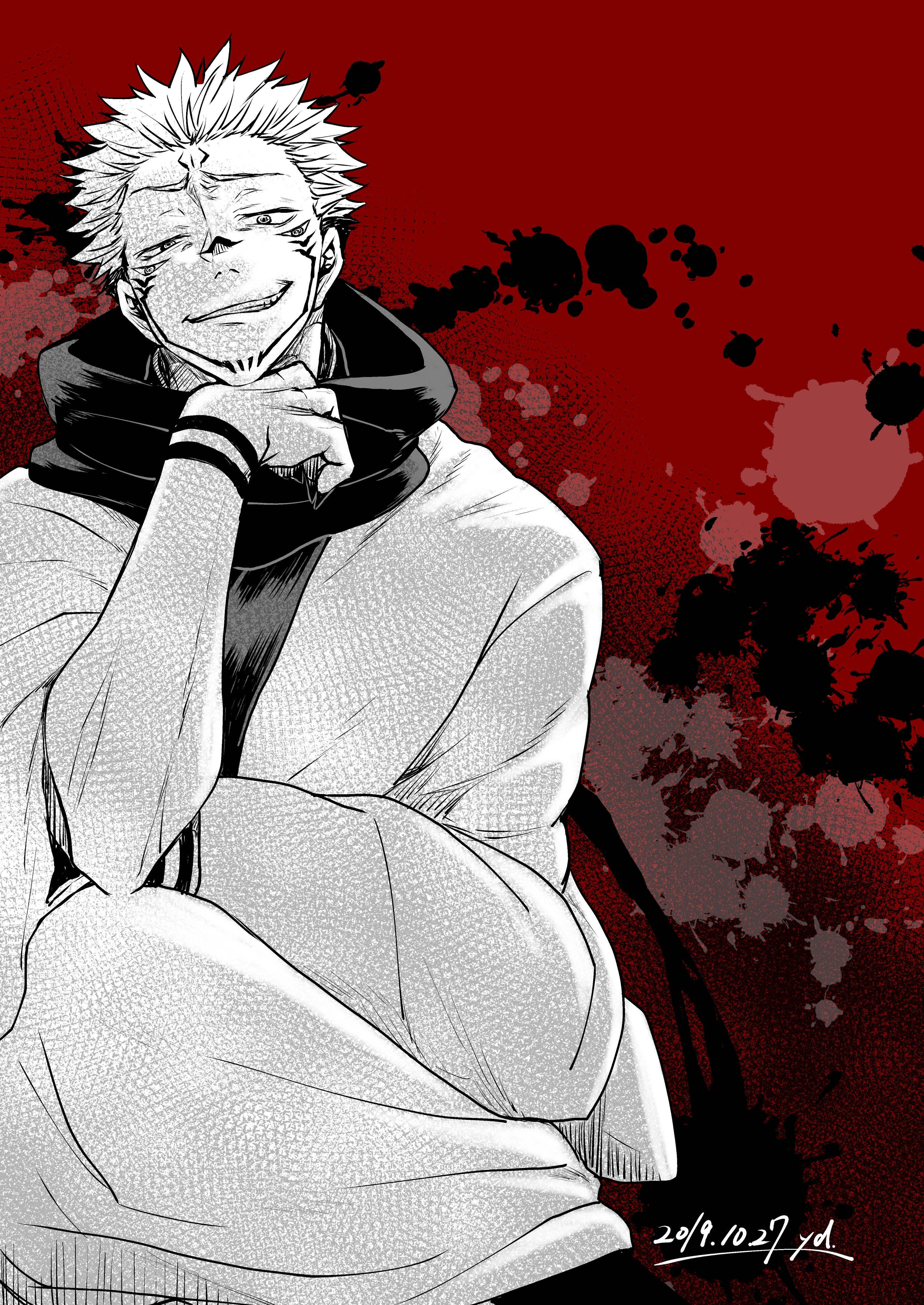 Sukuna Anayetabasamu kutoka Jujutsu Kaisen Picha ya Ukuta