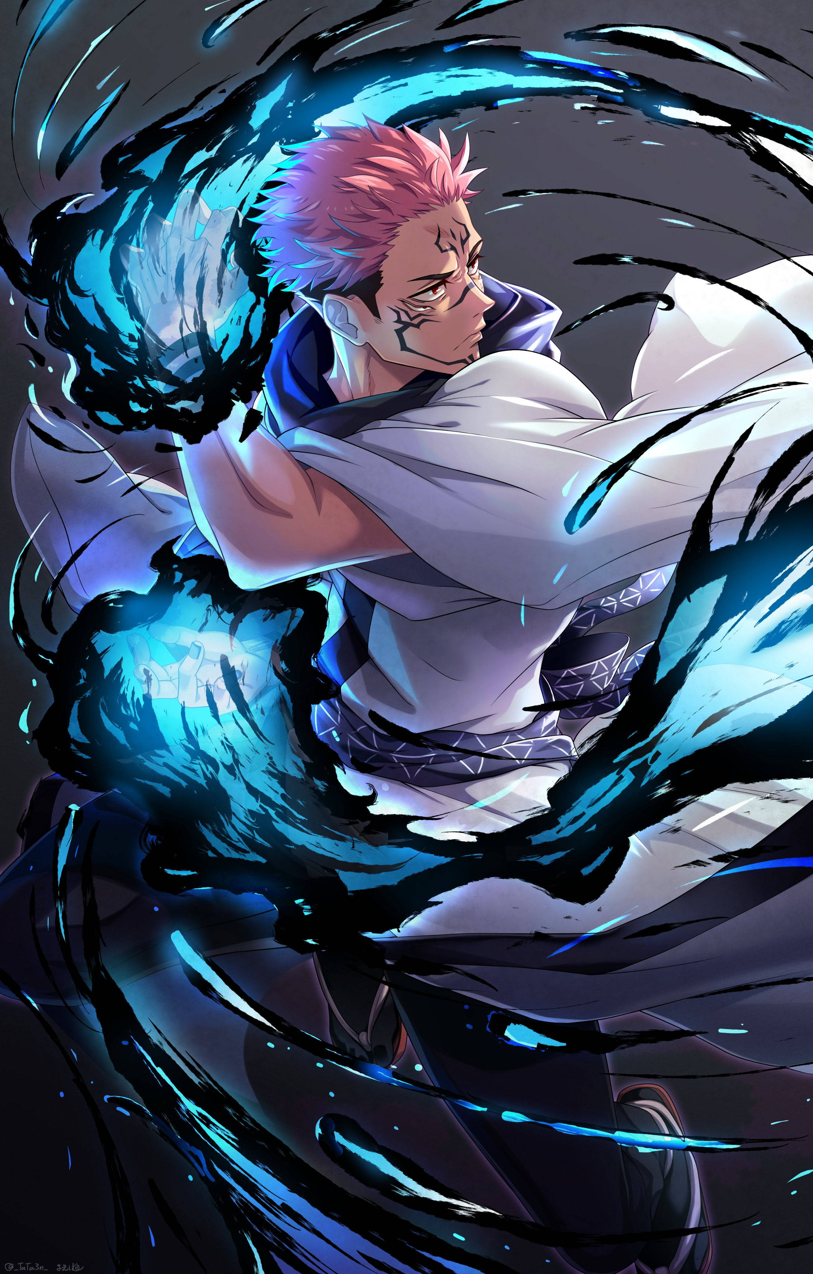 Sukuna Flame Technique Picha ya Ukuta