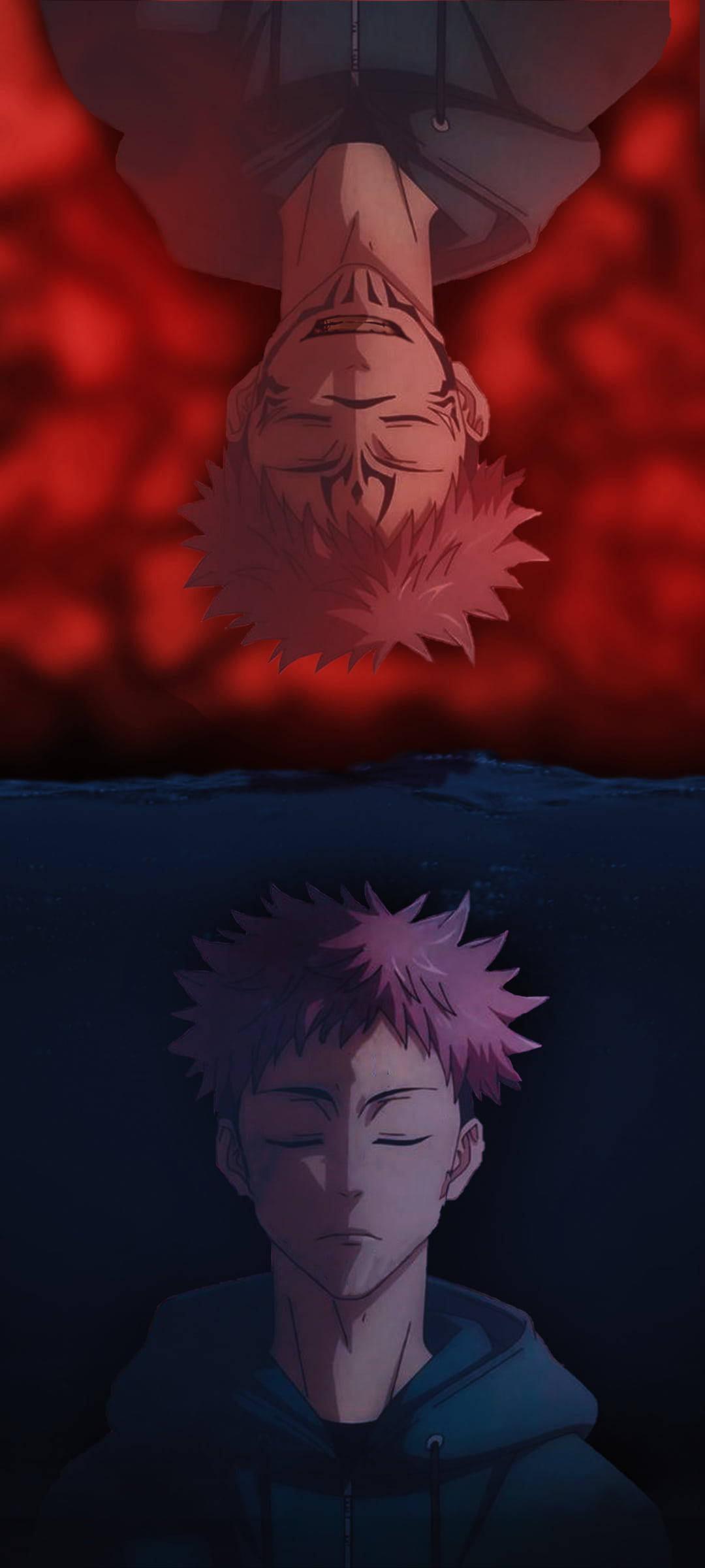 Sukuna Na Yuji Jujutsu Kaisen iPhone Picha ya Ukuta