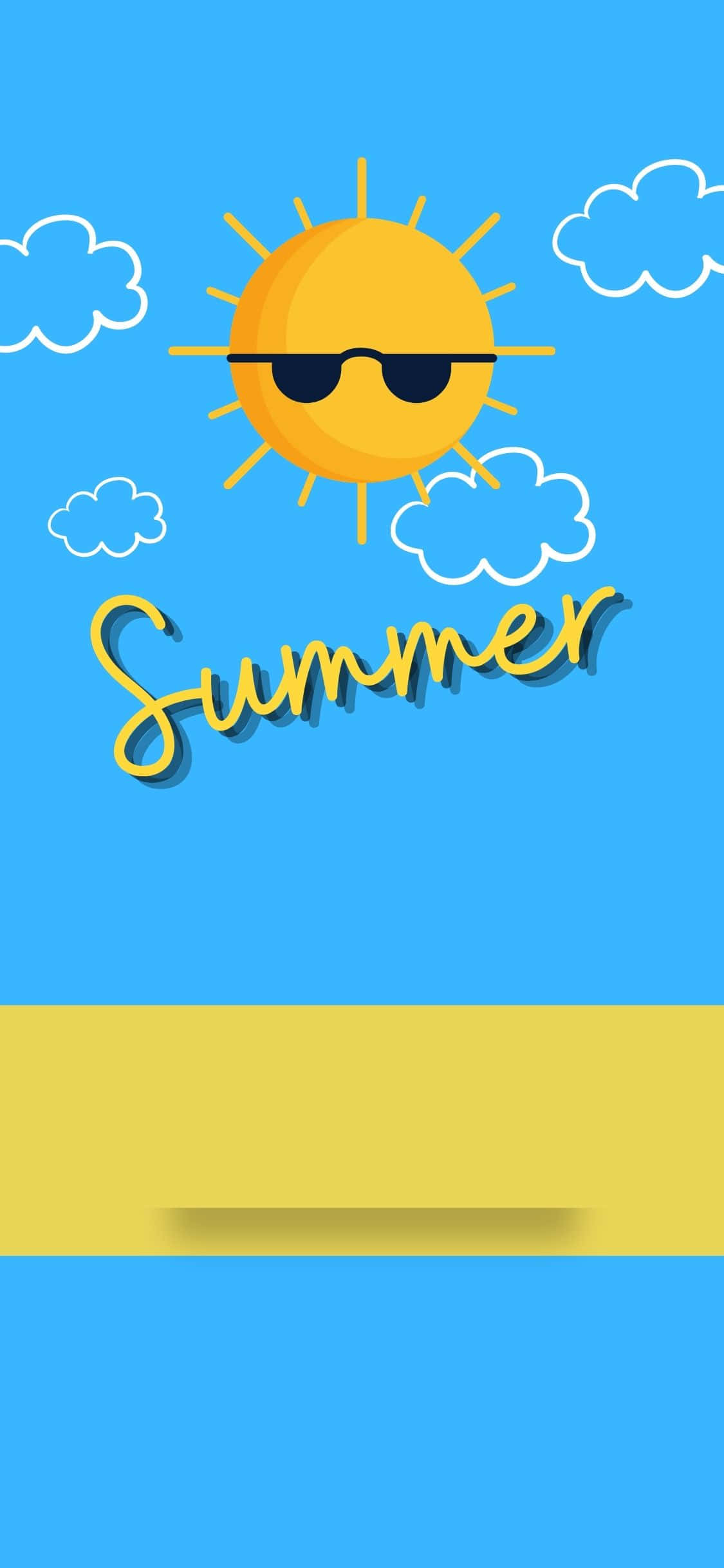 Sun Wearing Sunglasses iPhone X Summer Background Picha ya Ukuta