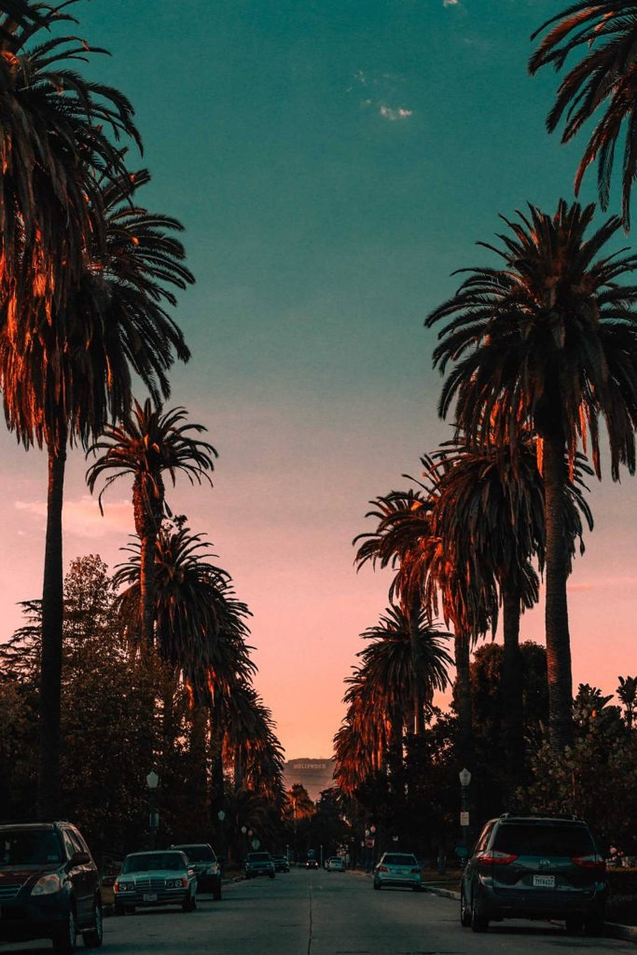 Sunset Boulevard Alama ya Hollywood Picha ya Ukuta