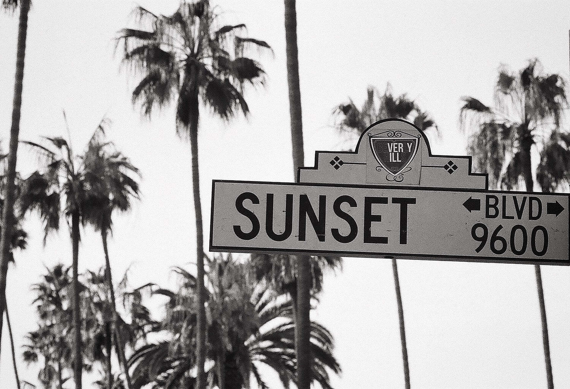 Sunset Boulevard Sefu na Weusi Picha ya Ukuta