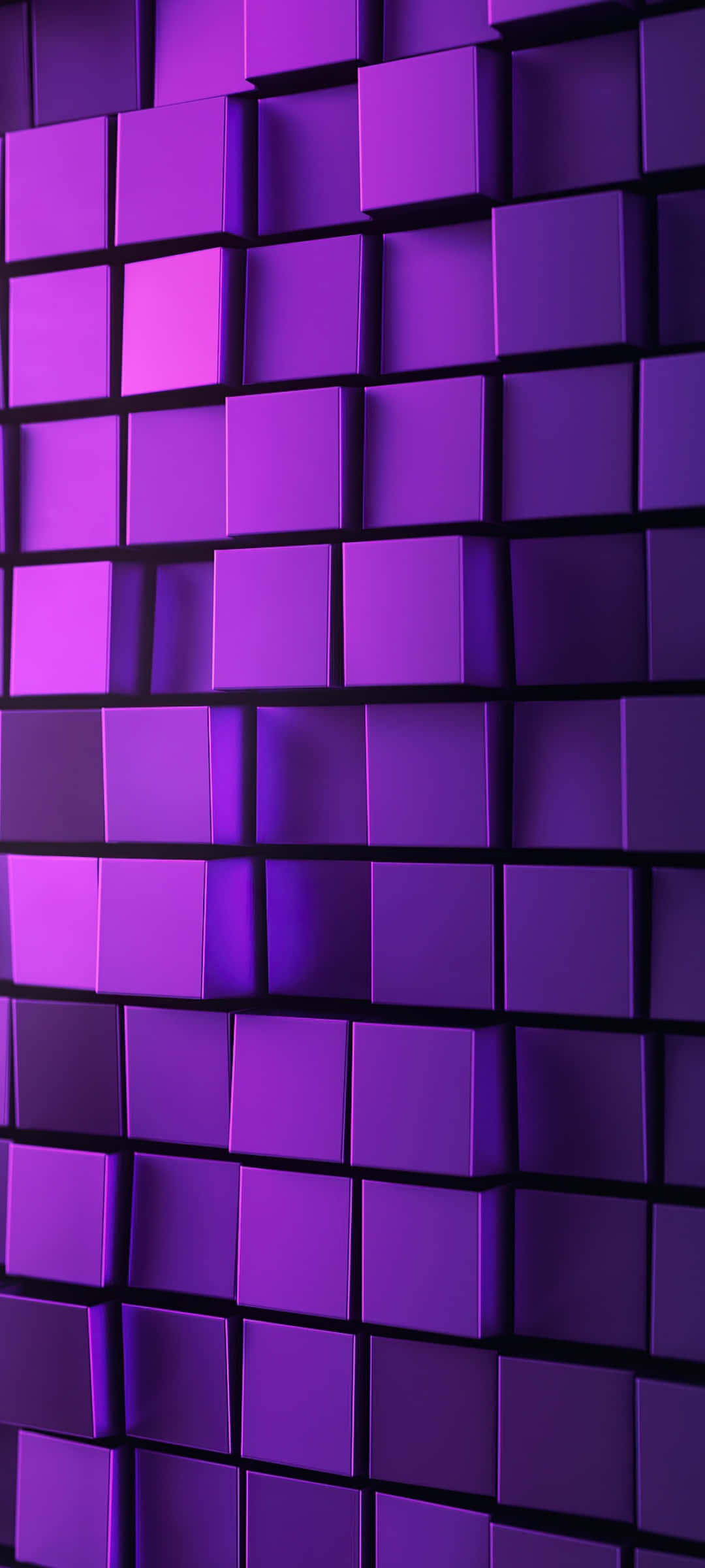 Super Cool 3D Purple Square Blocks Picha ya Ukuta