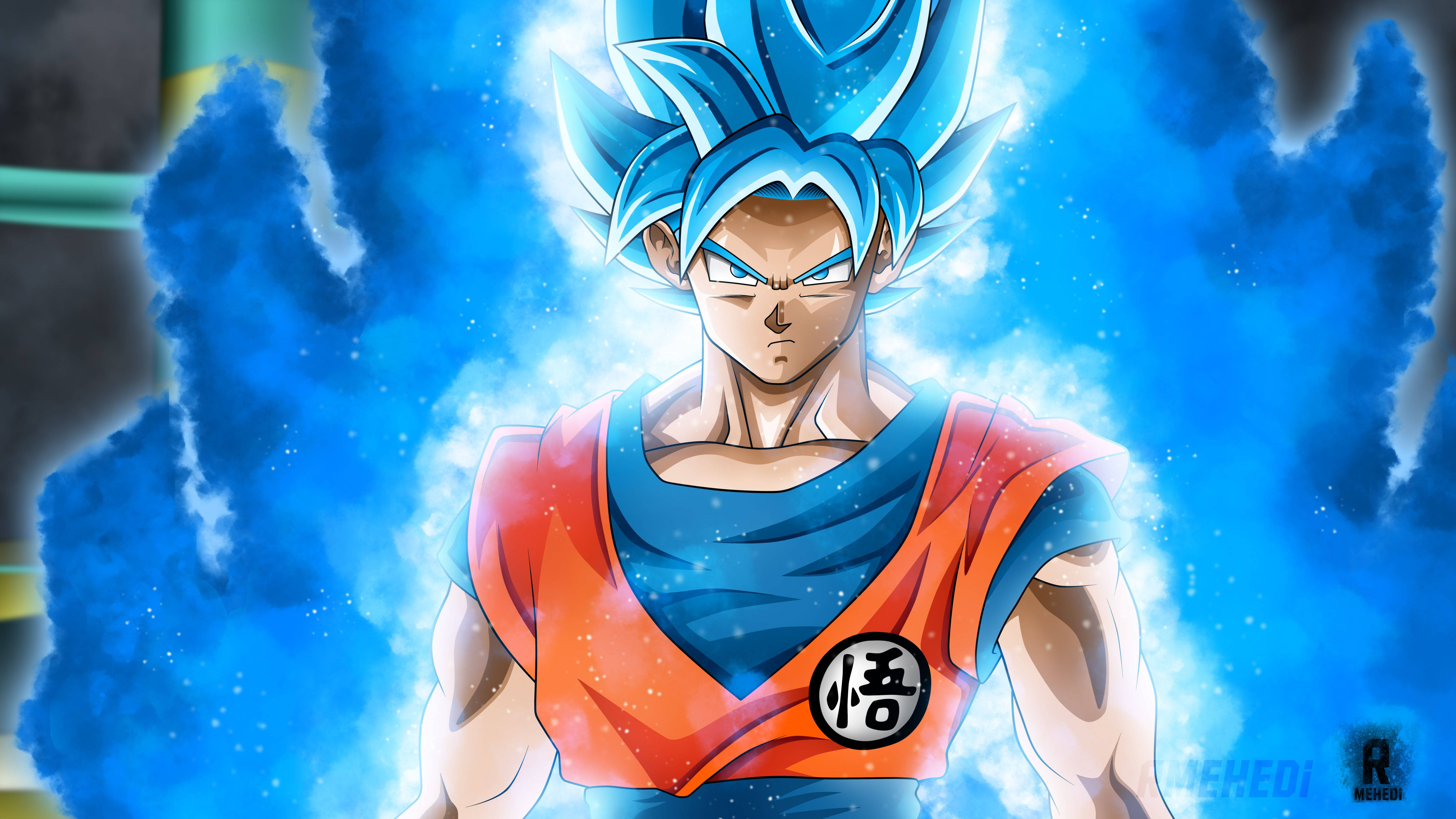 Super Saiyan Blue Goku anafungua nguvu zake zote Picha ya Ukuta