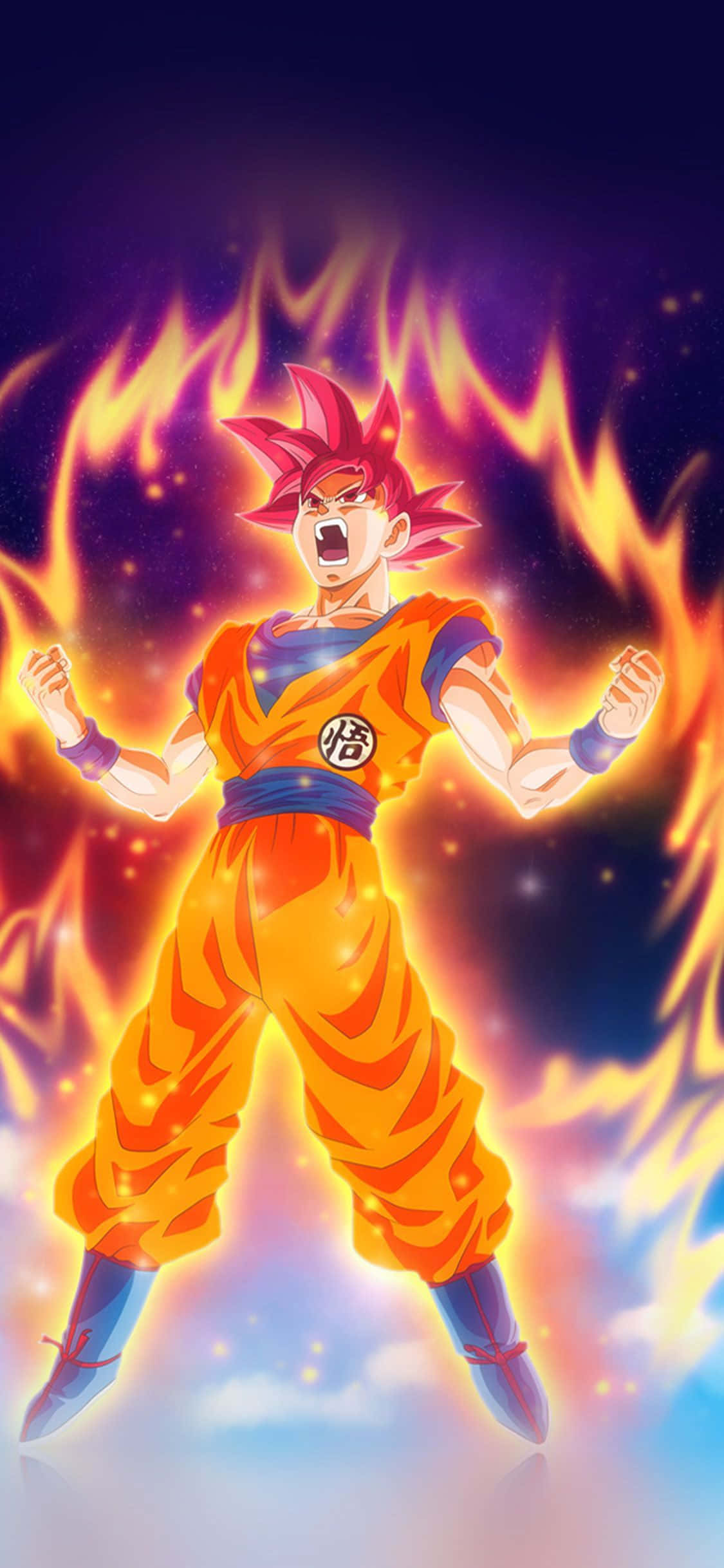 Super Saiyan God Goku Dragon Ball Super iPhone Picha ya Ukuta