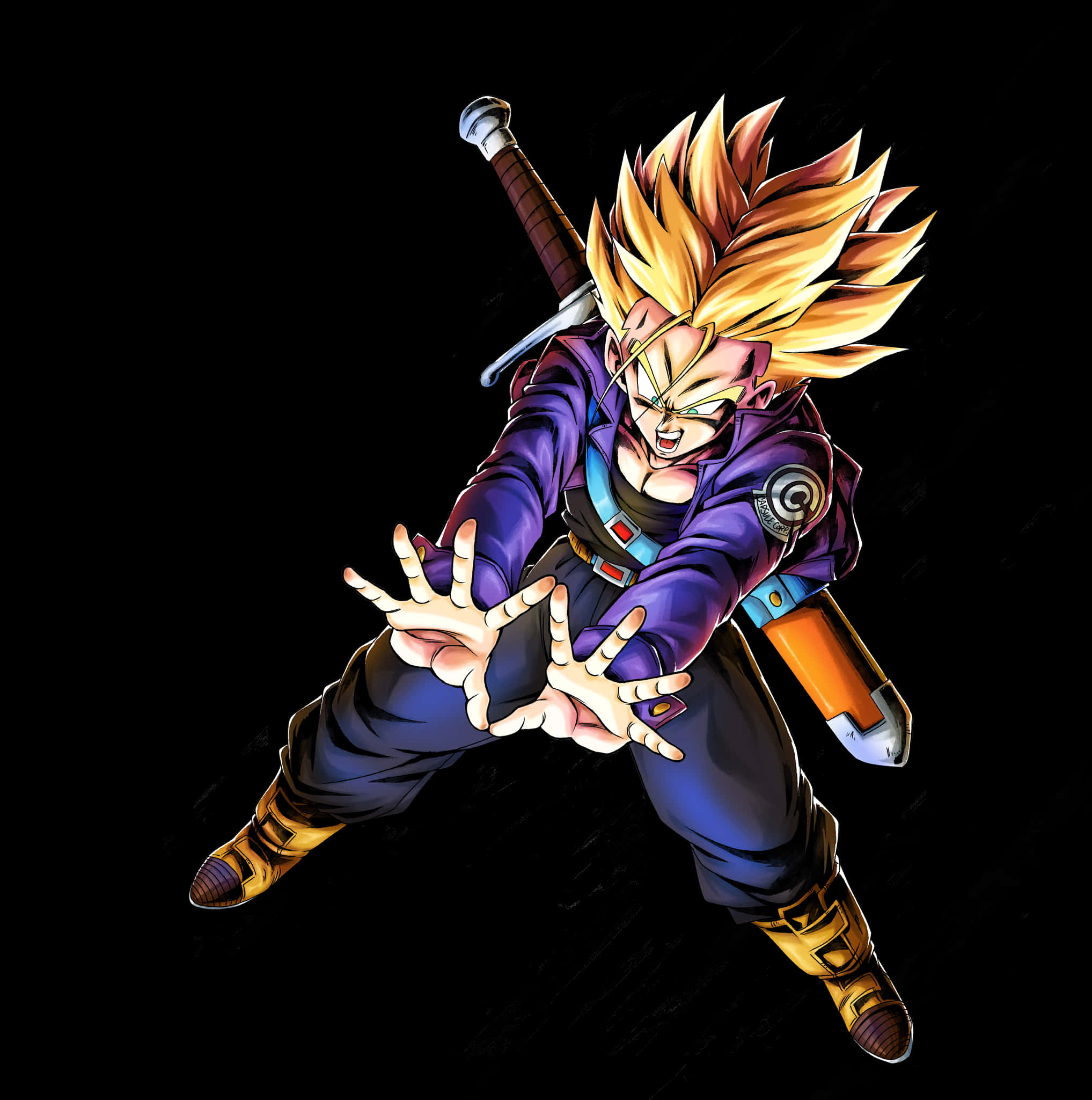 Super Saiyan Trunks Tayari ya Nguvu Picha ya Ukuta