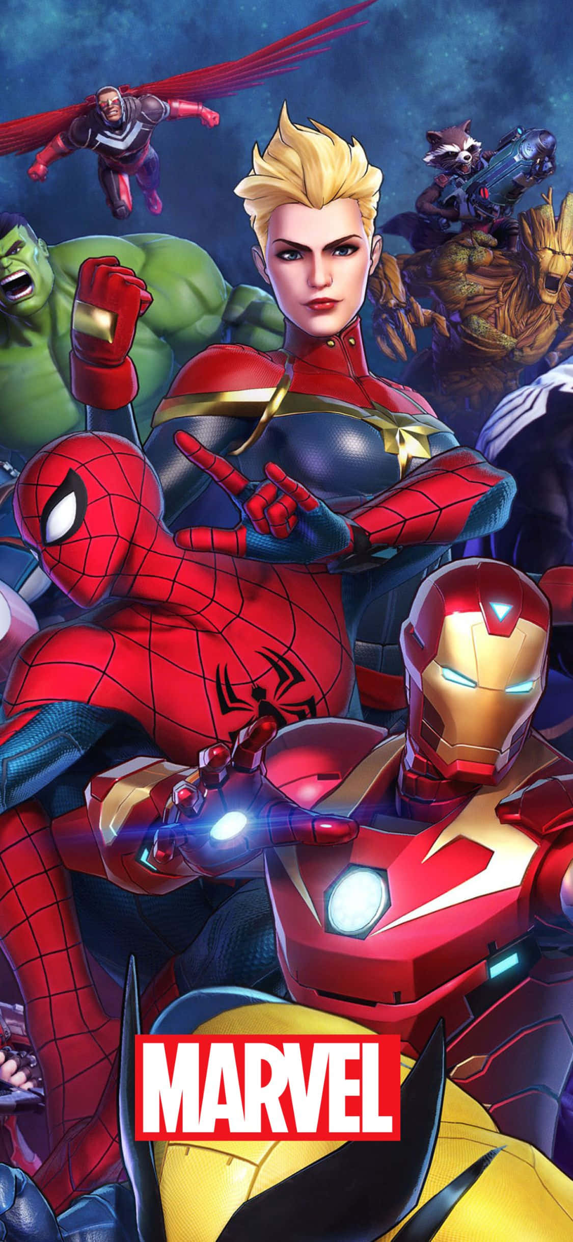 Superheroes Mbalimbali kwa iPhone XS Marvel Background Picha ya Ukuta