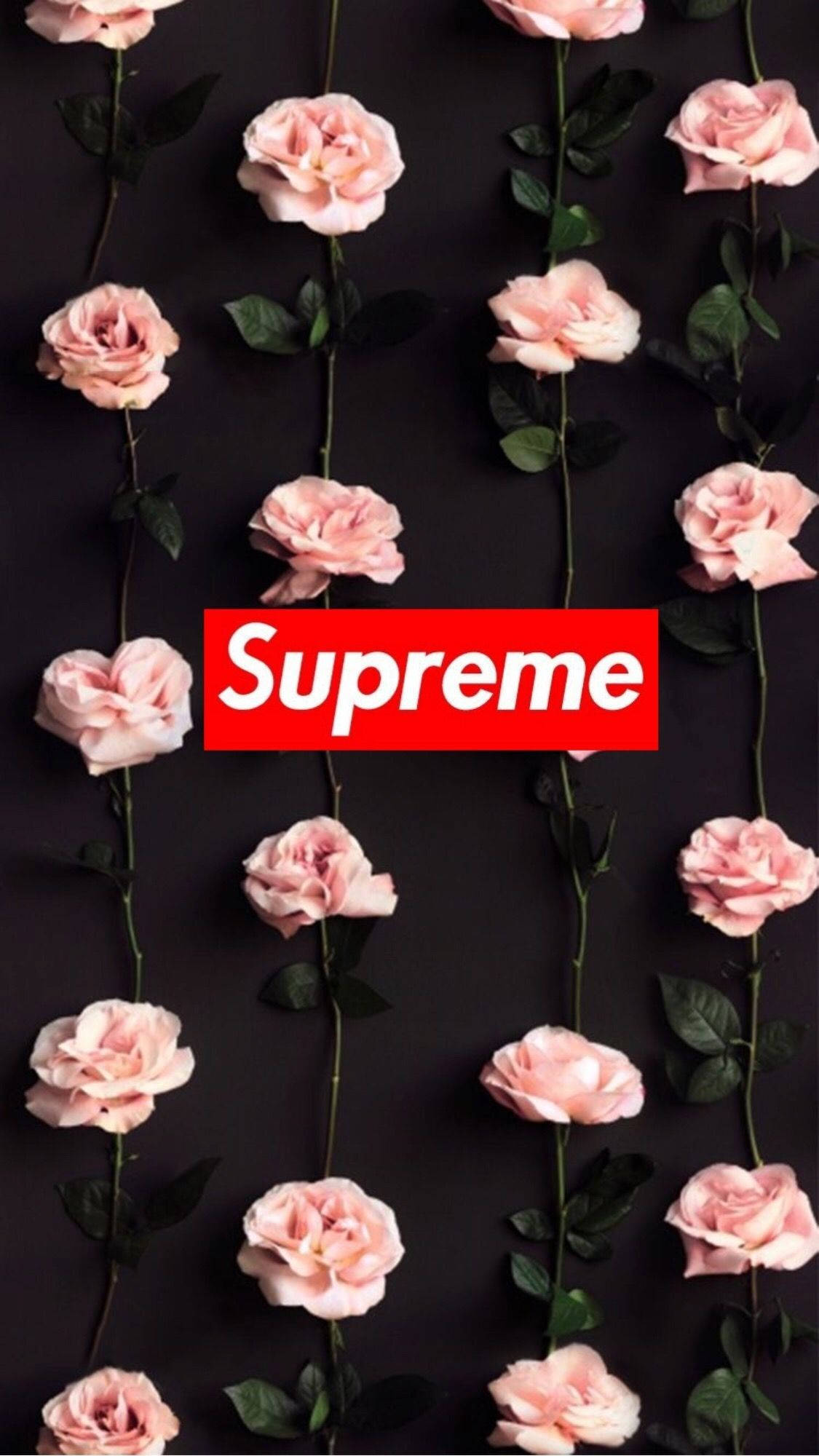 Supreme Maua ya Pink Maridadi iPhone Picha ya Ukuta