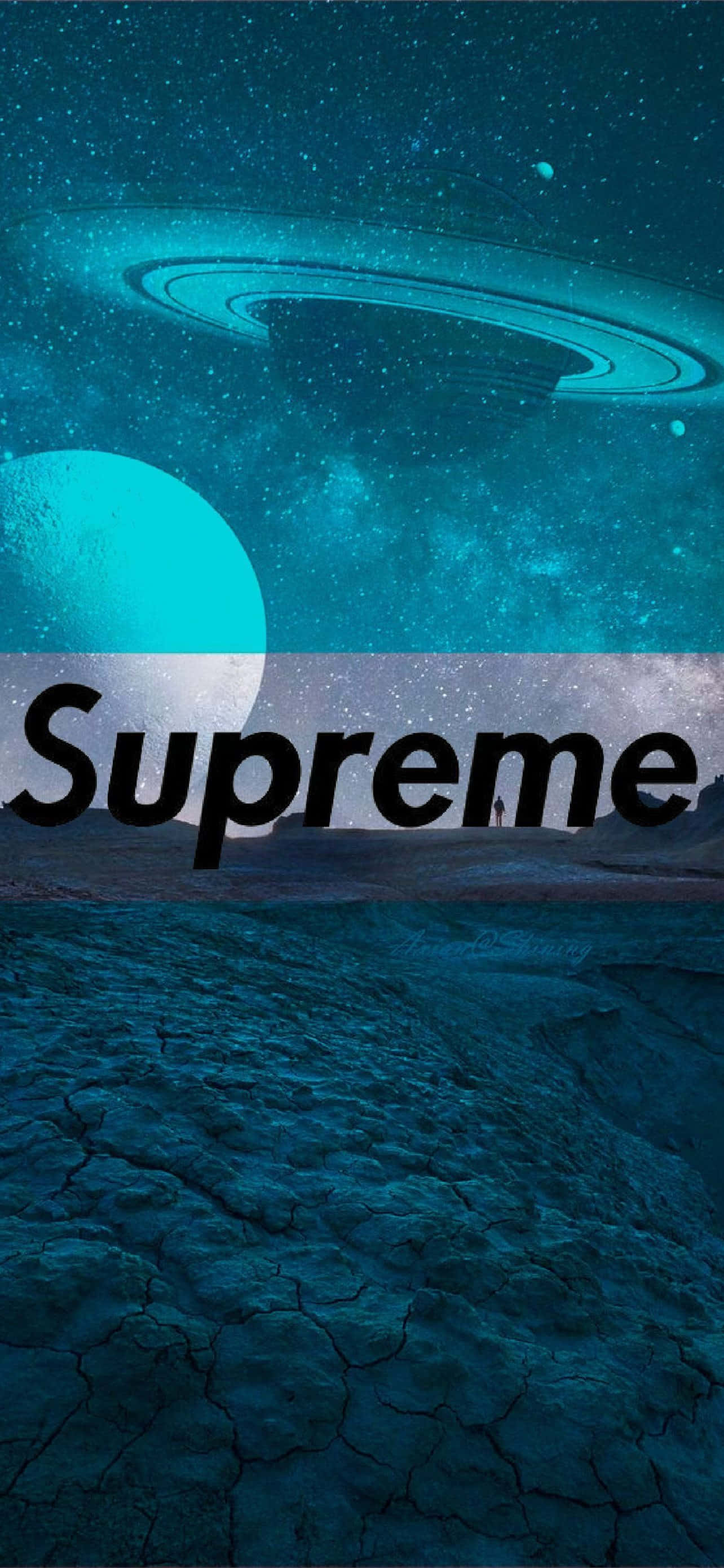 supreme - sayari na mwanga wa bluu Picha ya Ukuta