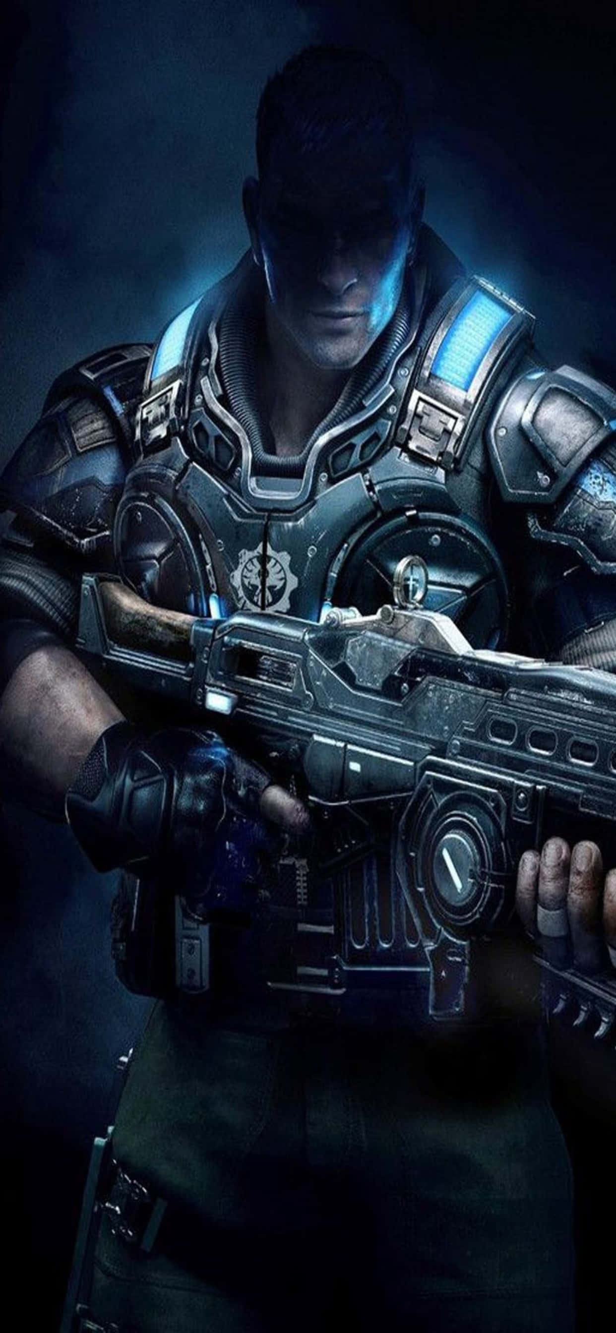 Caption: Unleash the Battle with Gears of War 5 - iPhone XS Max Wallpaper Picha ya Ukuta