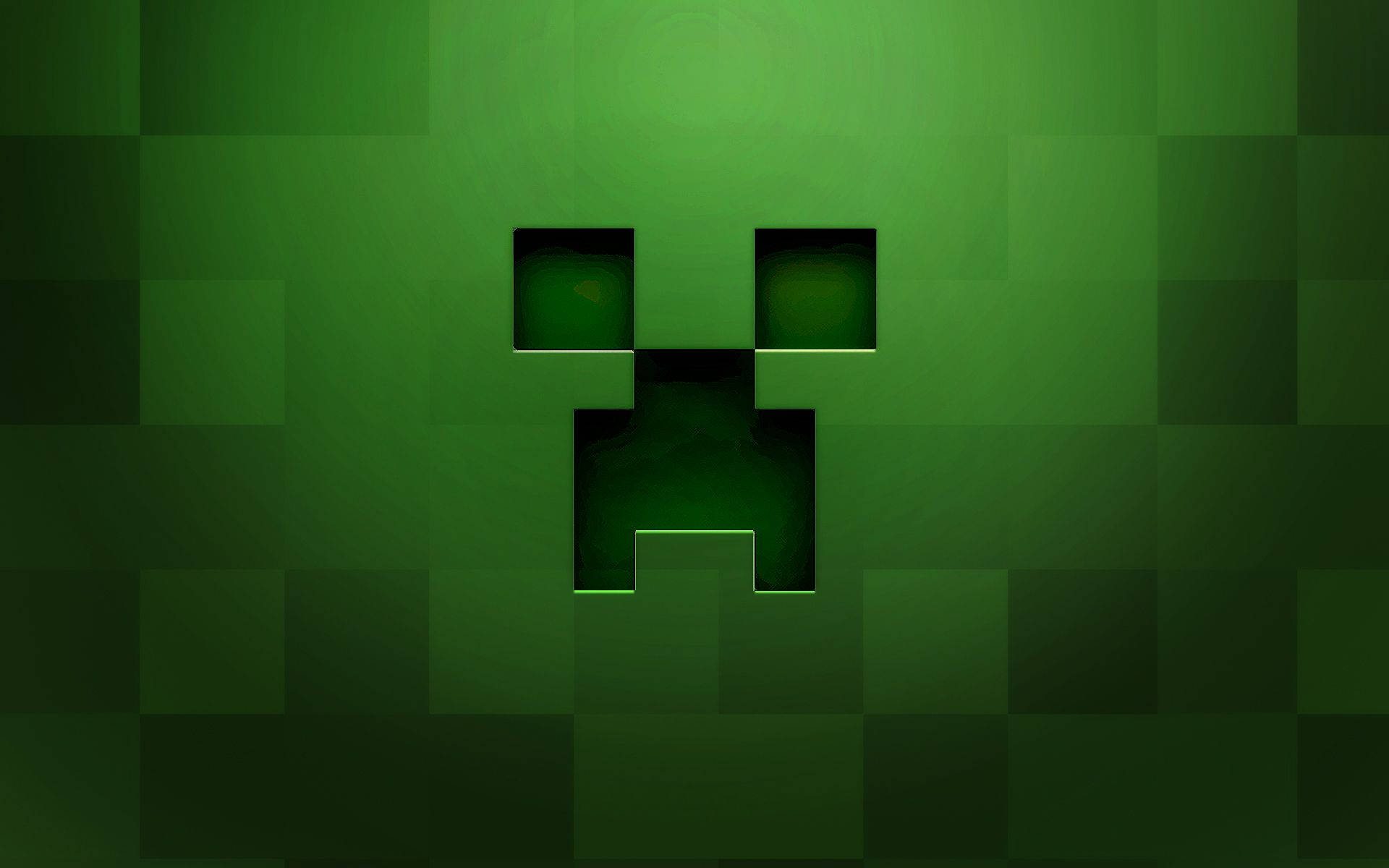 Sura ya Kijani Kibichi ya Creeper katika Minecraft Picha ya Ukuta