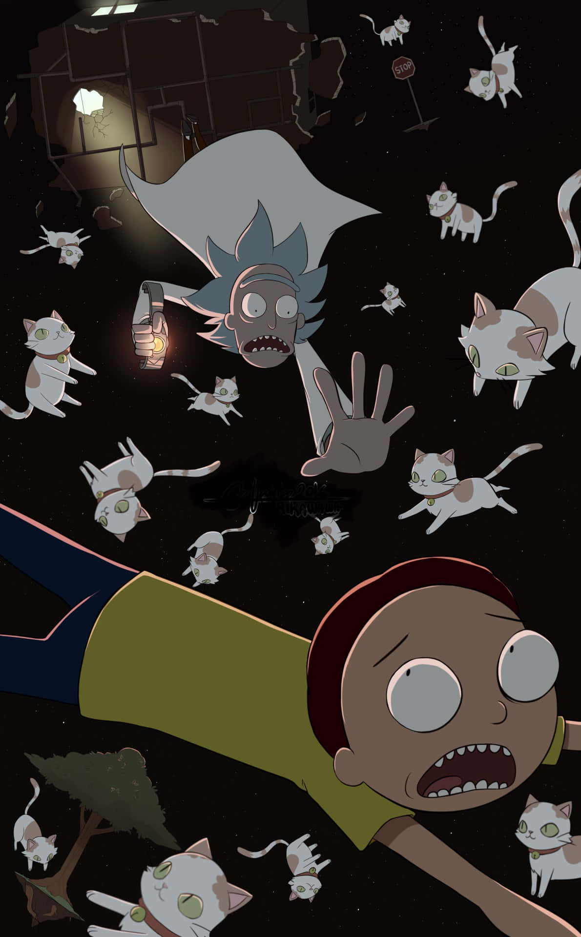 Sura ya Kusisimua ya Schrodinger's Quantum Cat Picha ya Ukuta