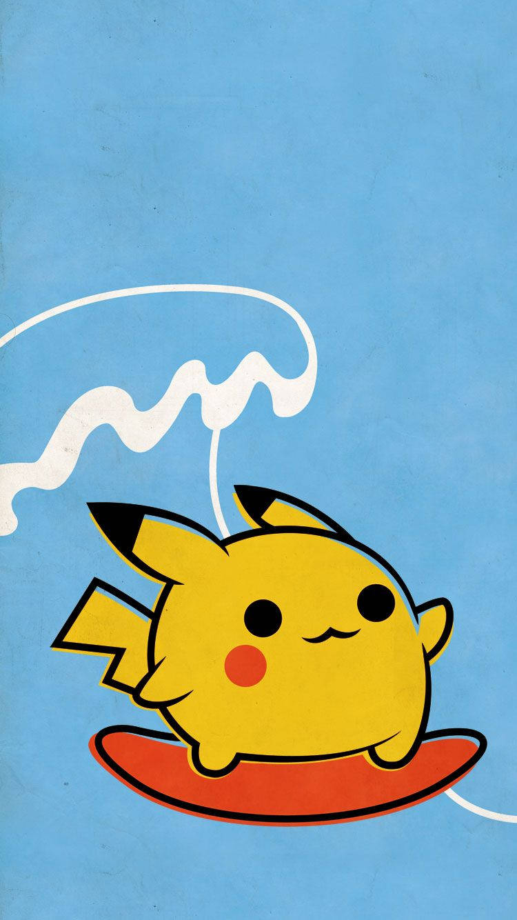 Surf's Up! Pikachu anapanda wimbi! Picha ya Ukuta