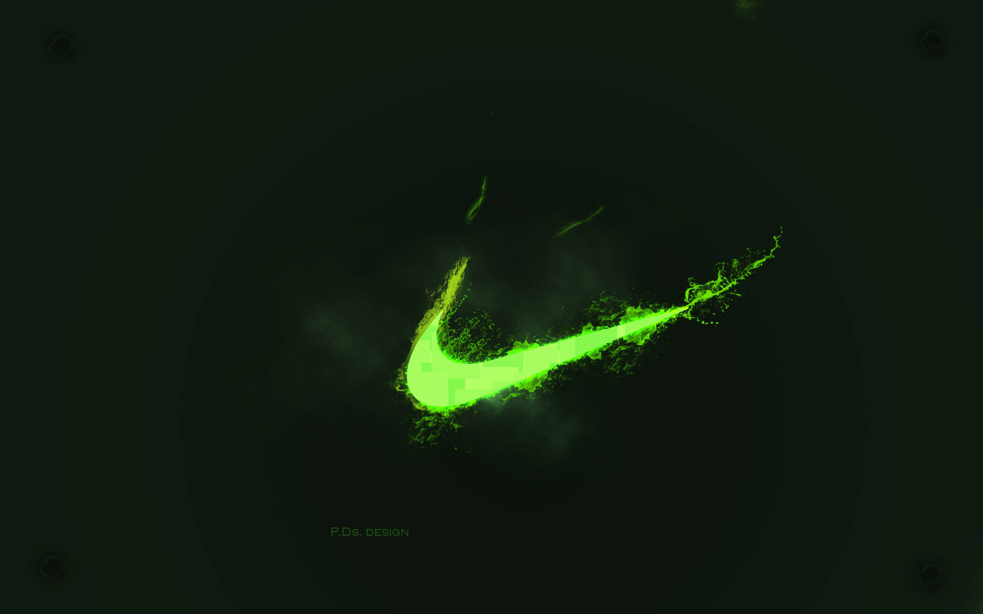 Swoosh ya Nike ya Kijani Kibichi Inang'aa Picha ya Ukuta