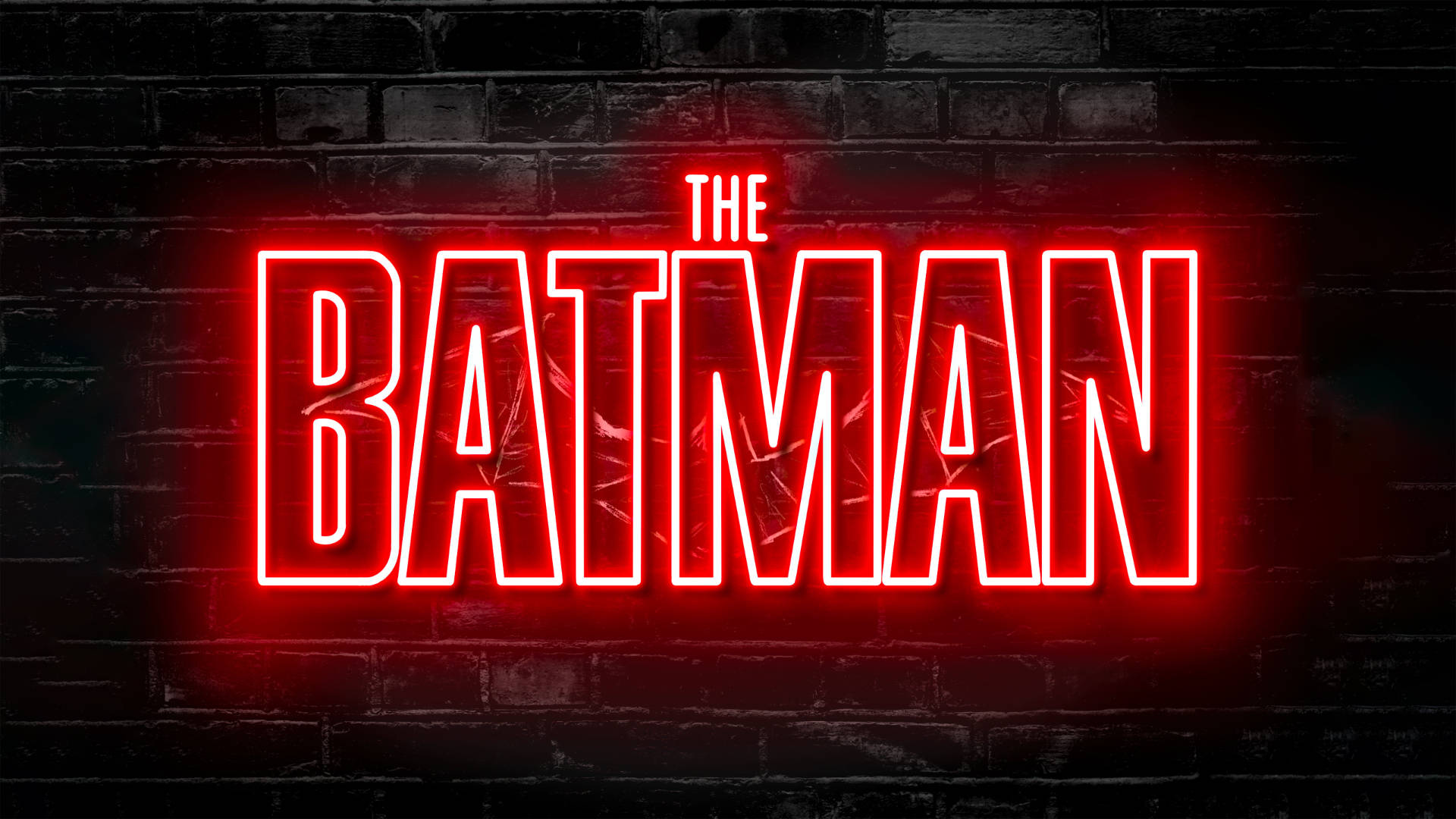 Taa Nyekundu za Neon za The Batman Picha ya Ukuta