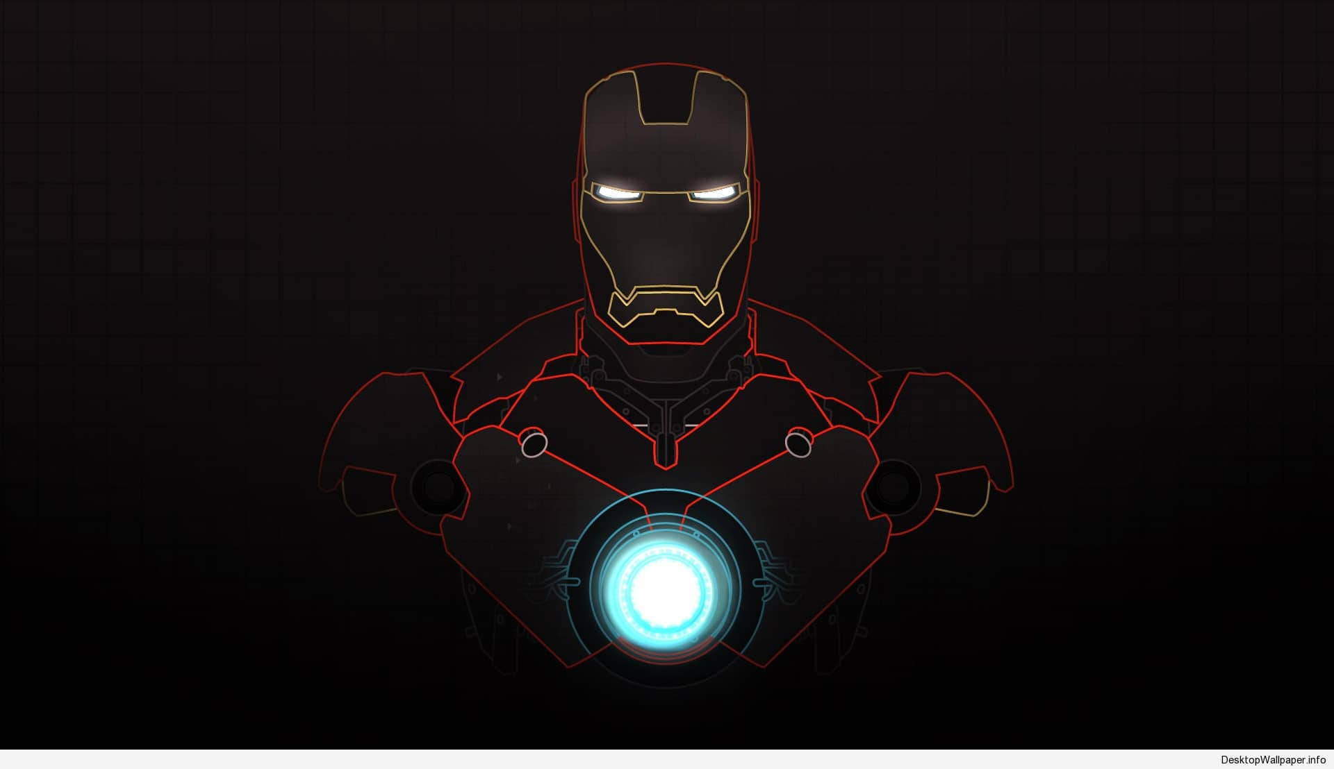 Taa za Neon za Iron Man Picha ya Ukuta