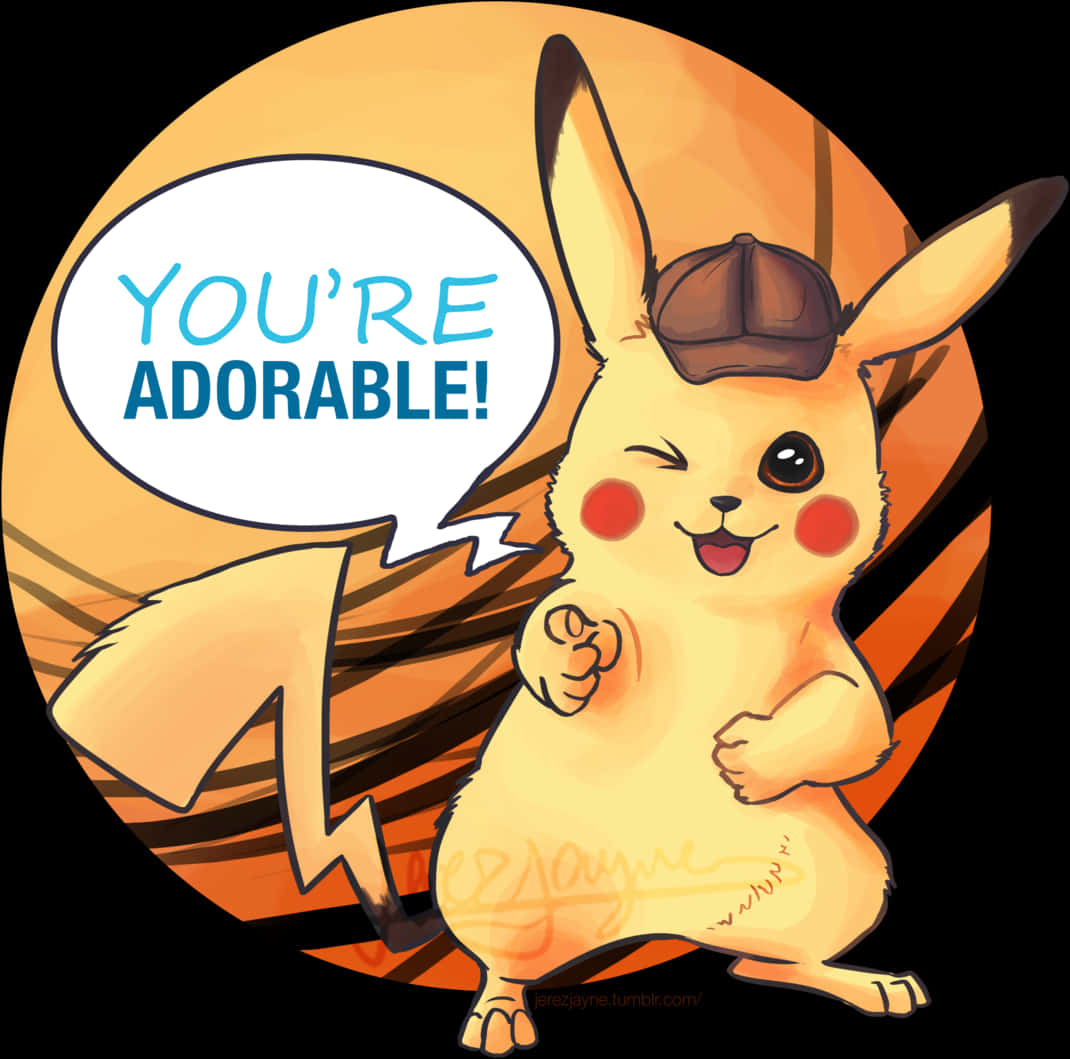 Taarifa ya Kupendeza ya Pikachu kwenye Kofia Picha ya Ukuta