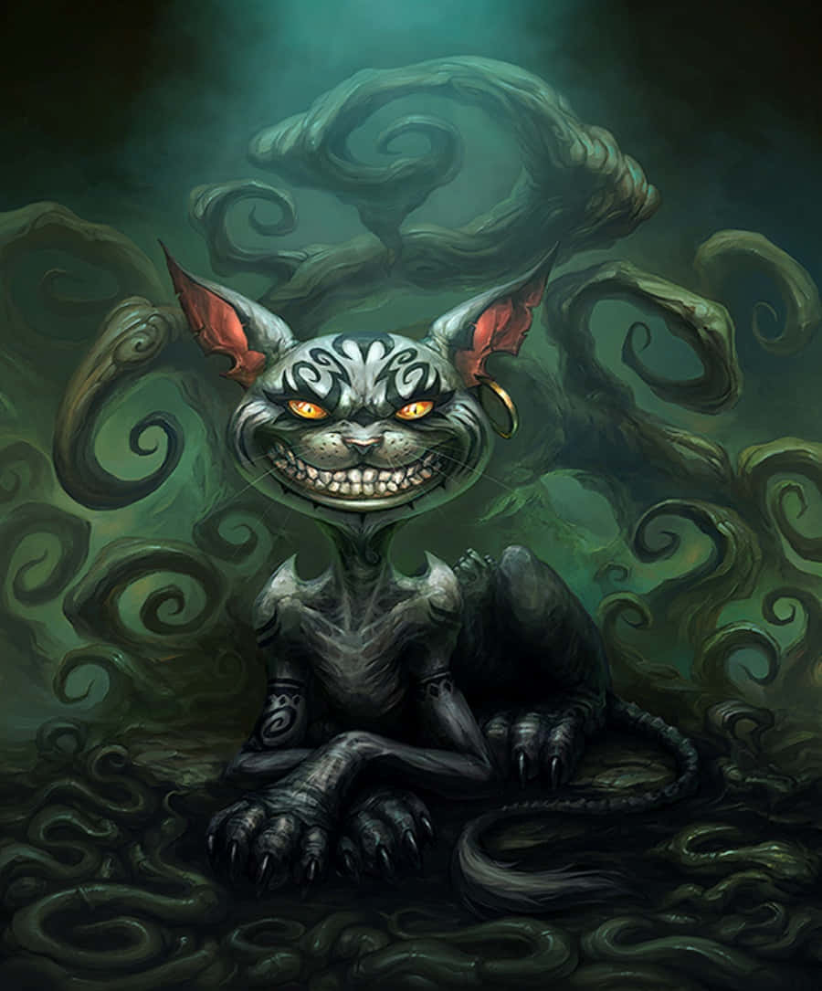 Tabasamu la Kukaribisha - Paka Cheshire Picha ya Ukuta