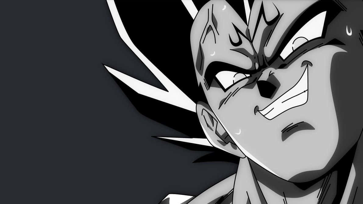 Tabasamu la Majin Vegeta Monochrome Picha ya Ukuta
