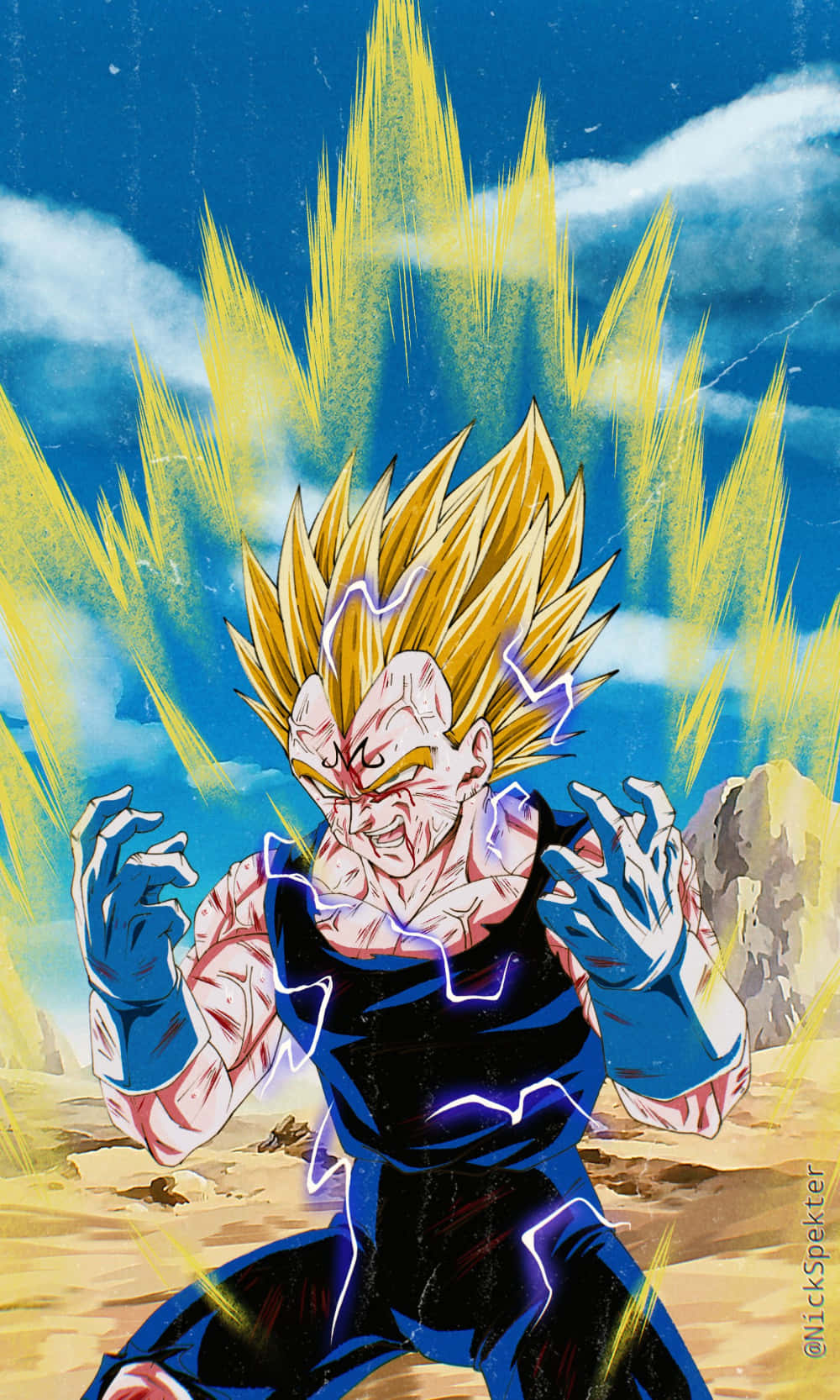 Tabasamu la Majin Vegeta Akiongeza Nguvu Picha ya Ukuta