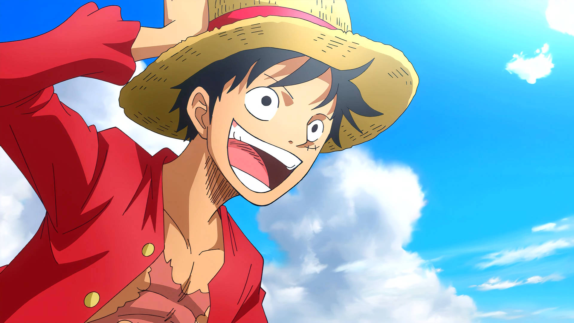 Tabasamu la Monkey D. Luffy Chini ya Anga Picha ya Ukuta