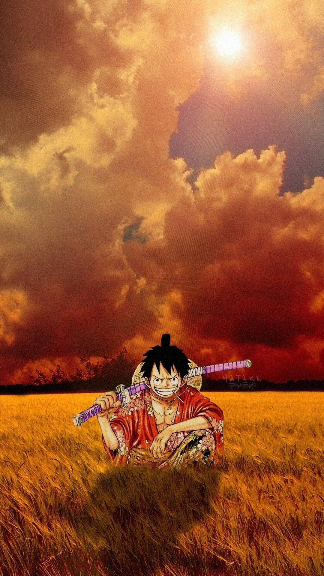 Tabasamu la Samurai Mugiwara Luffy Picha ya Ukuta