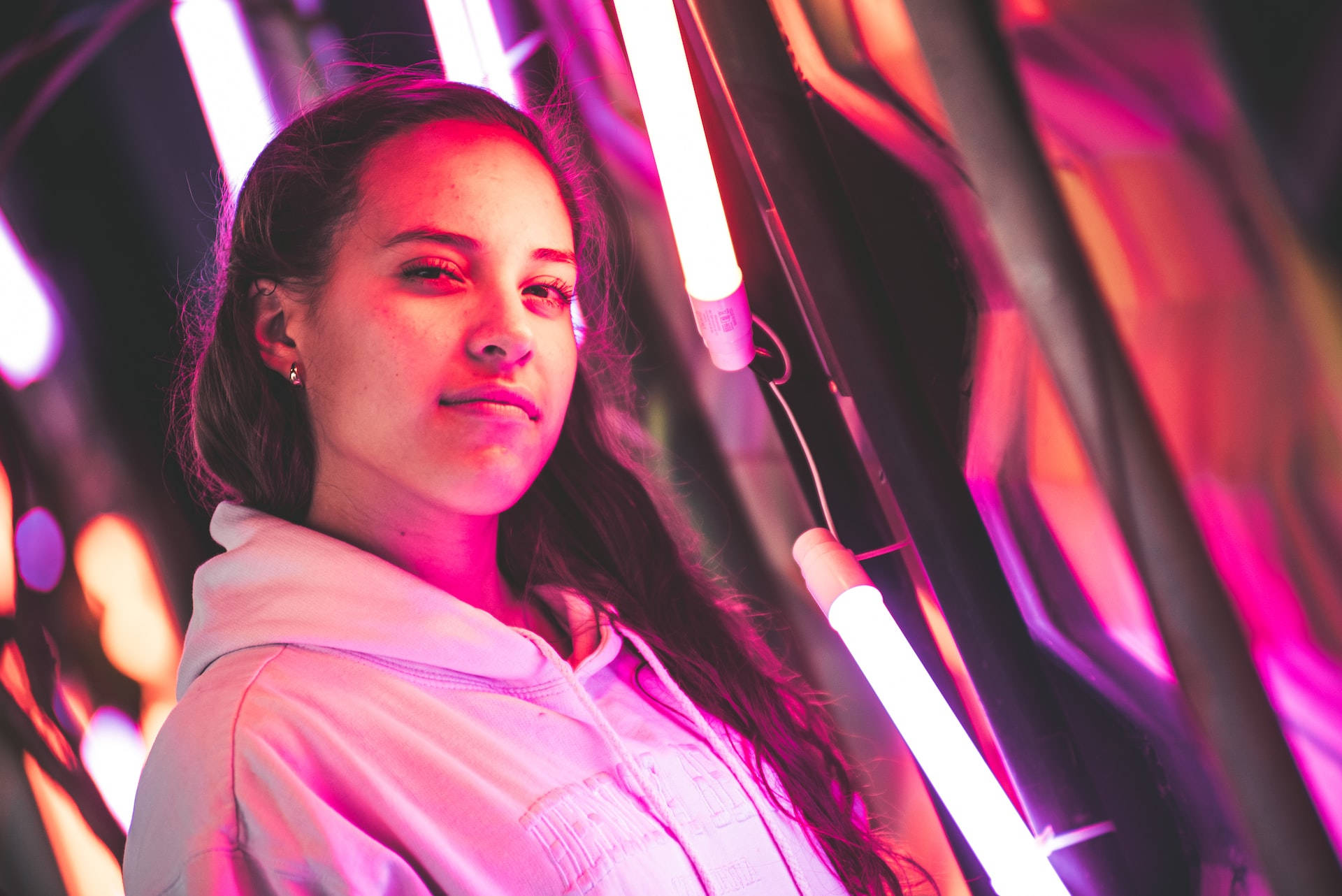 Tabasamu la Ujanja la Neon Picha ya Ukuta