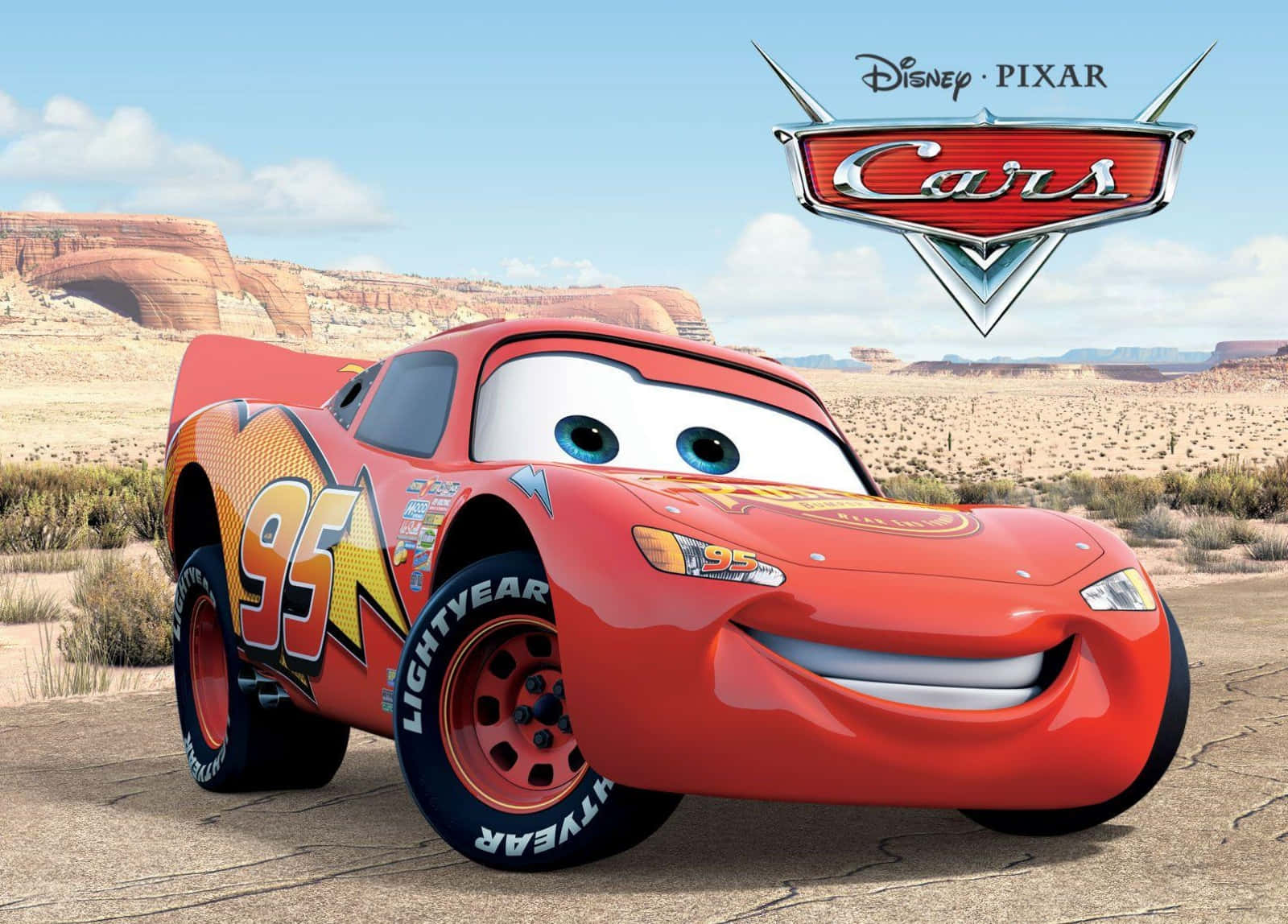 Tabia ya Disney Cars Lightning McQueen Katika Radiator Springs Picha ya Ukuta