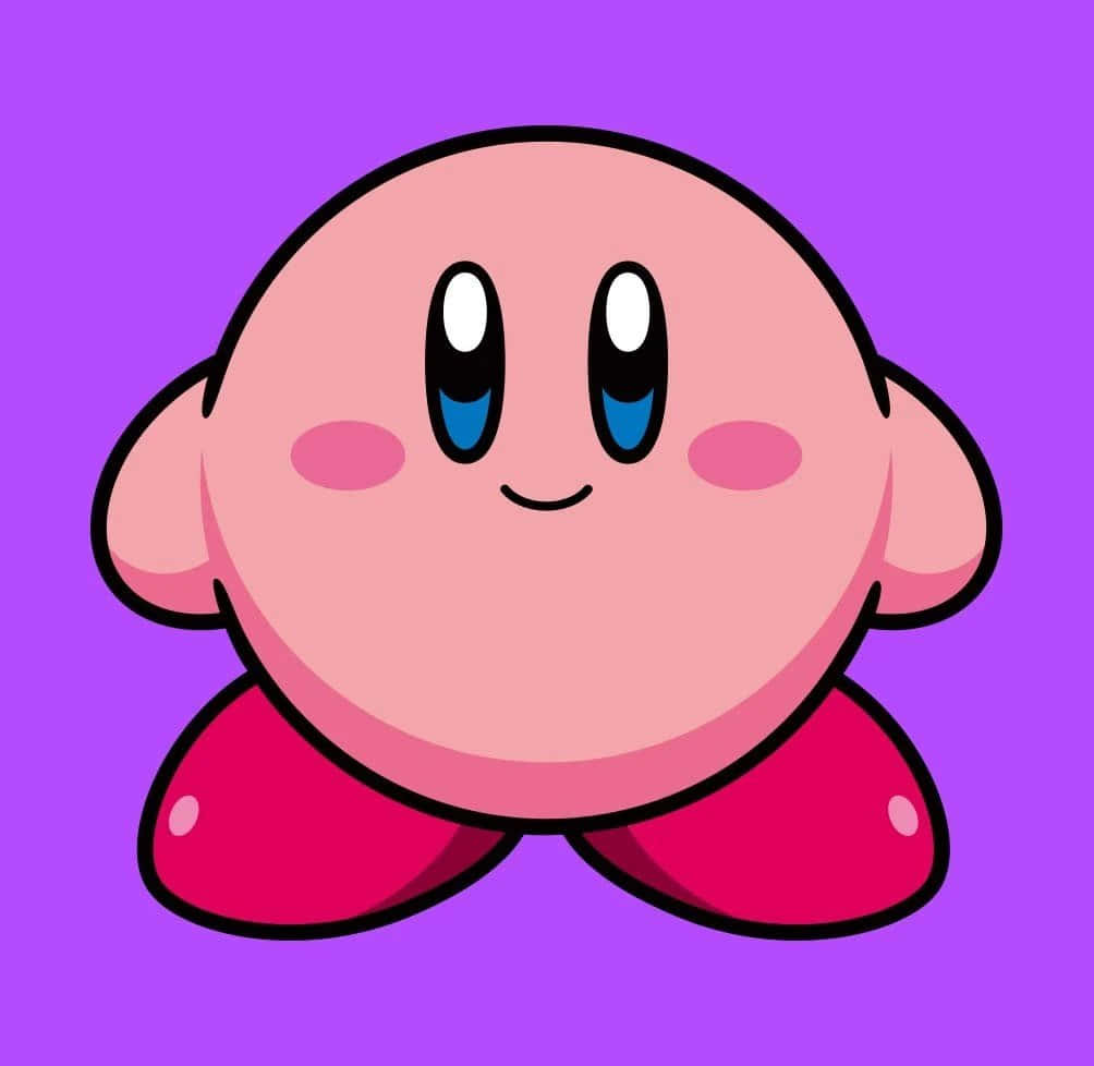 Tabia ya kupendeza ya Kirby ya rangi ya waridi akishiriki katika shughuli za kufurahisha. Picha ya Ukuta