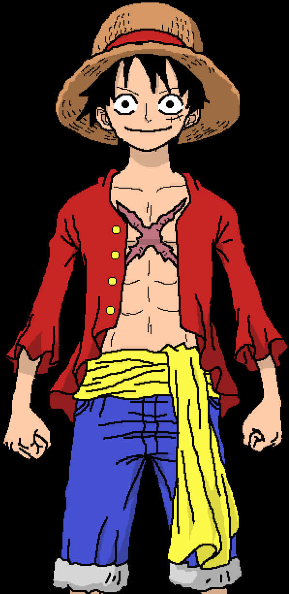 Tabia ya Monkey D Luffy kutoka One Piece Picha ya Ukuta